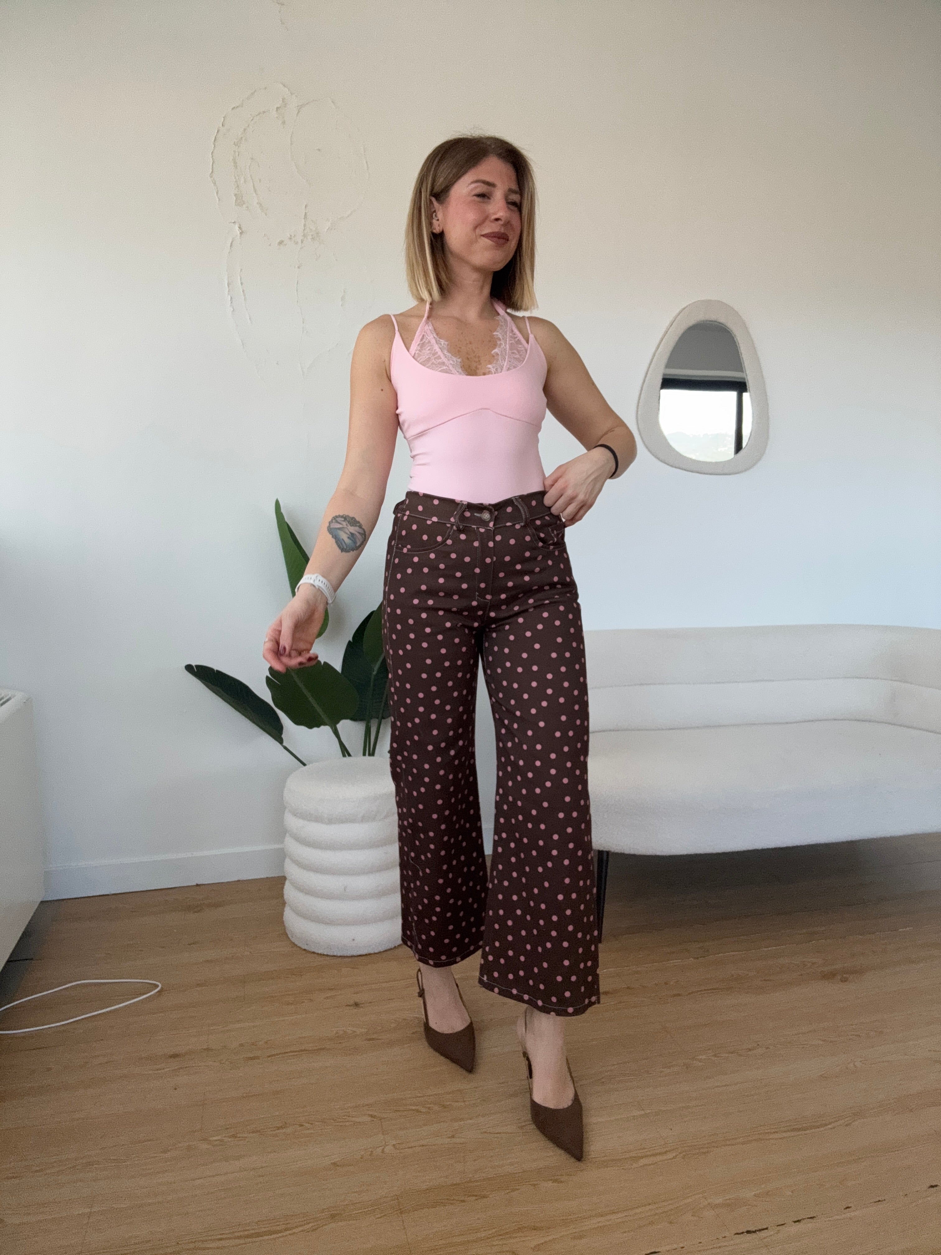 Jeans 7/8 a pois