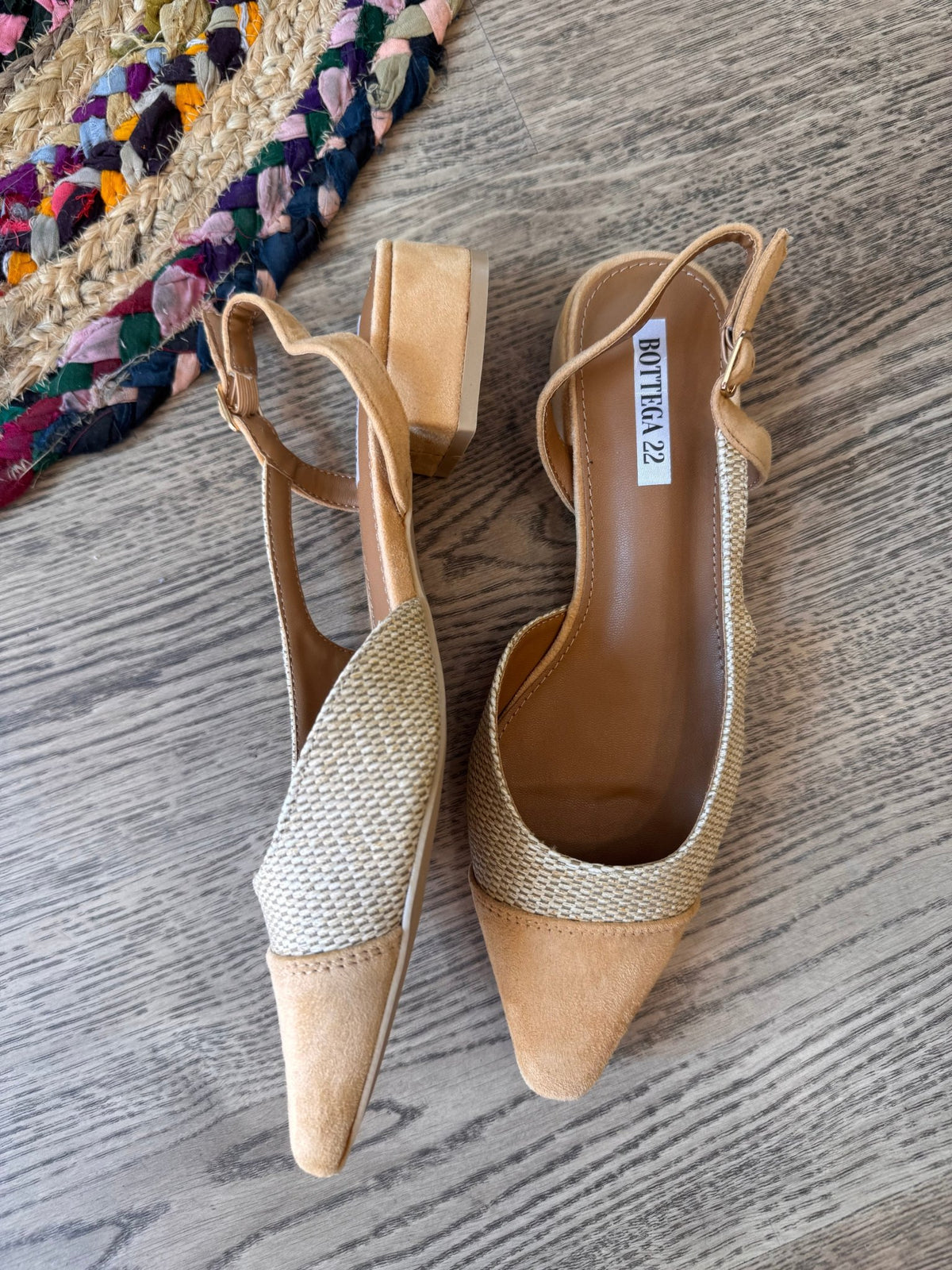 Slingback rattan punta scamosciata - GGlam