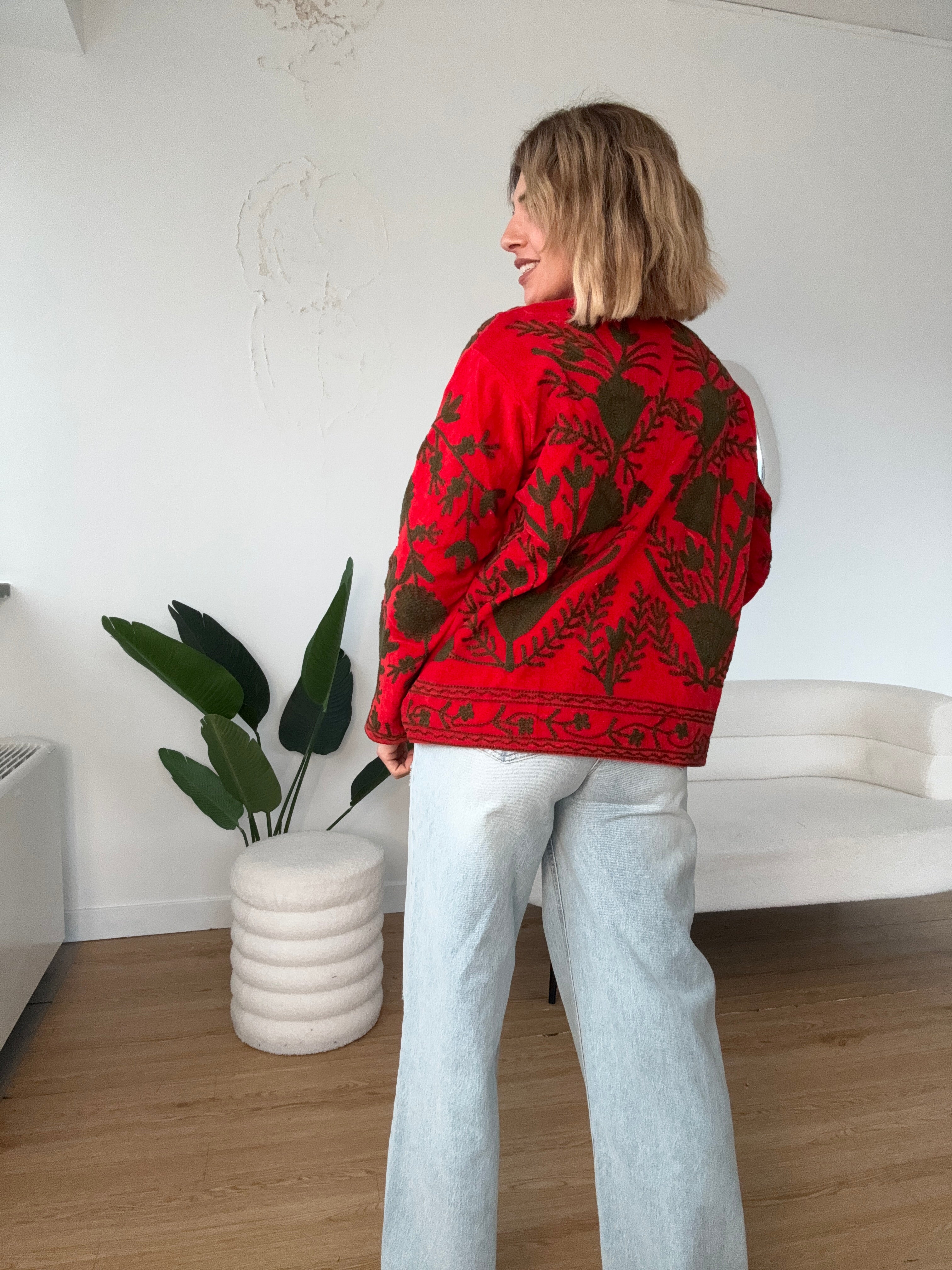 Giacca ricamata con fodera TRE