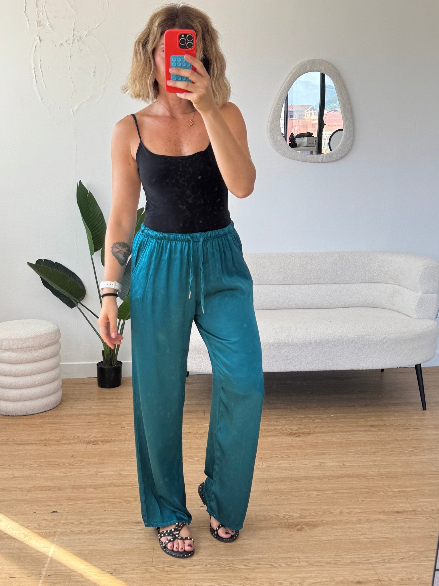 Pantalaccio effetto seta a palazzo new colors - G.Glamour