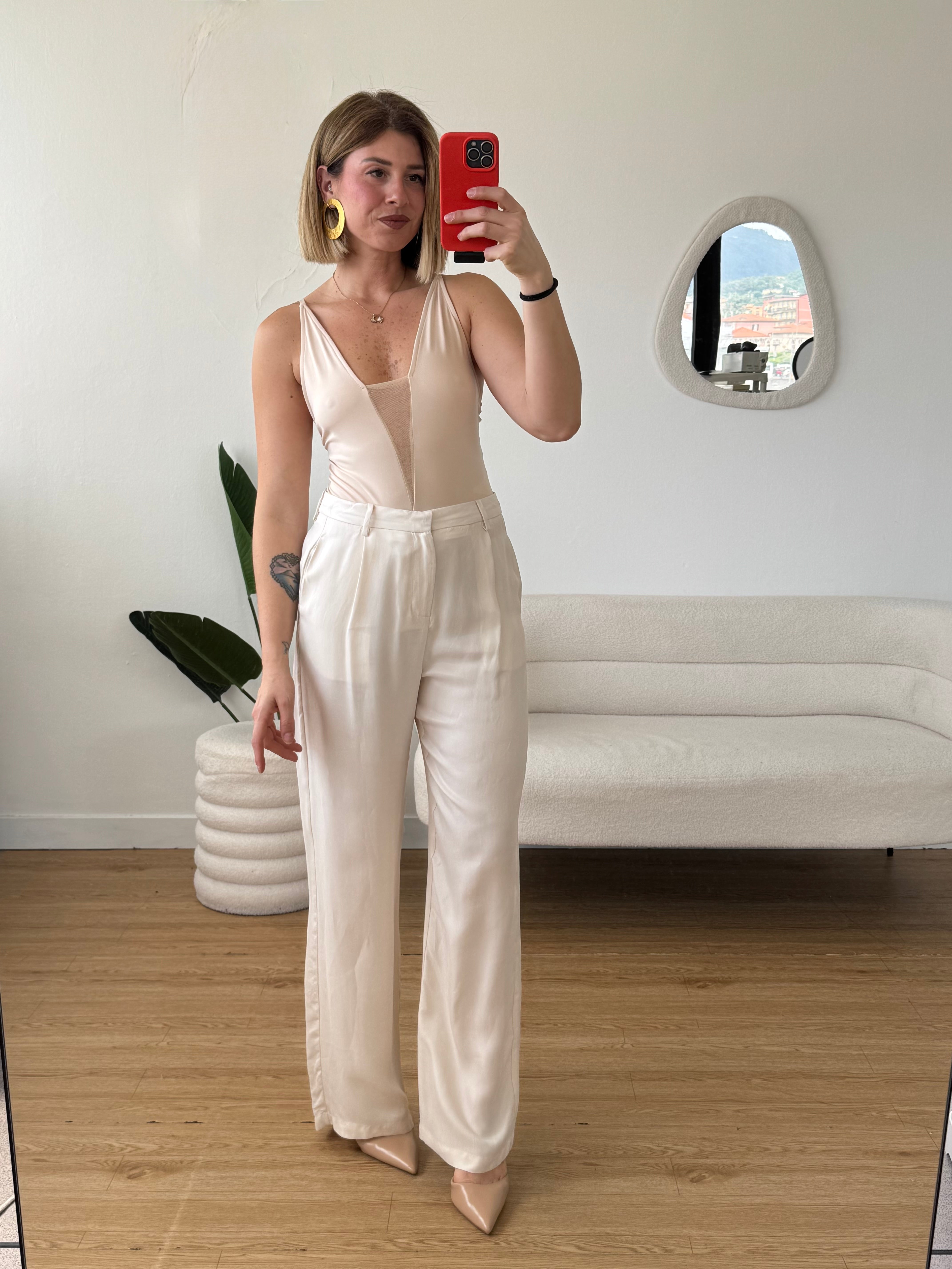 Pantaloni leggeri panna Lumina