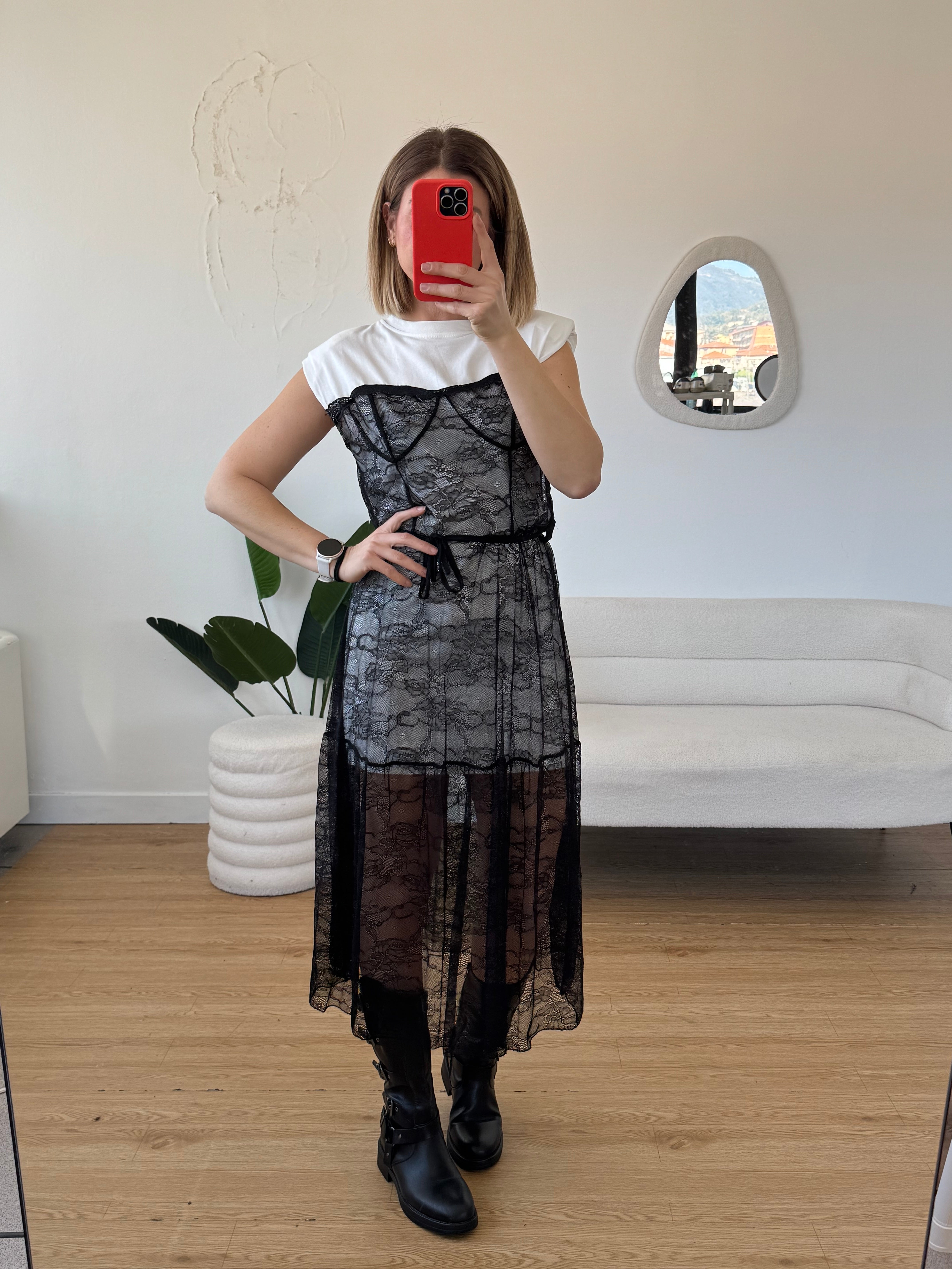 Abito mezze maniche pizzo