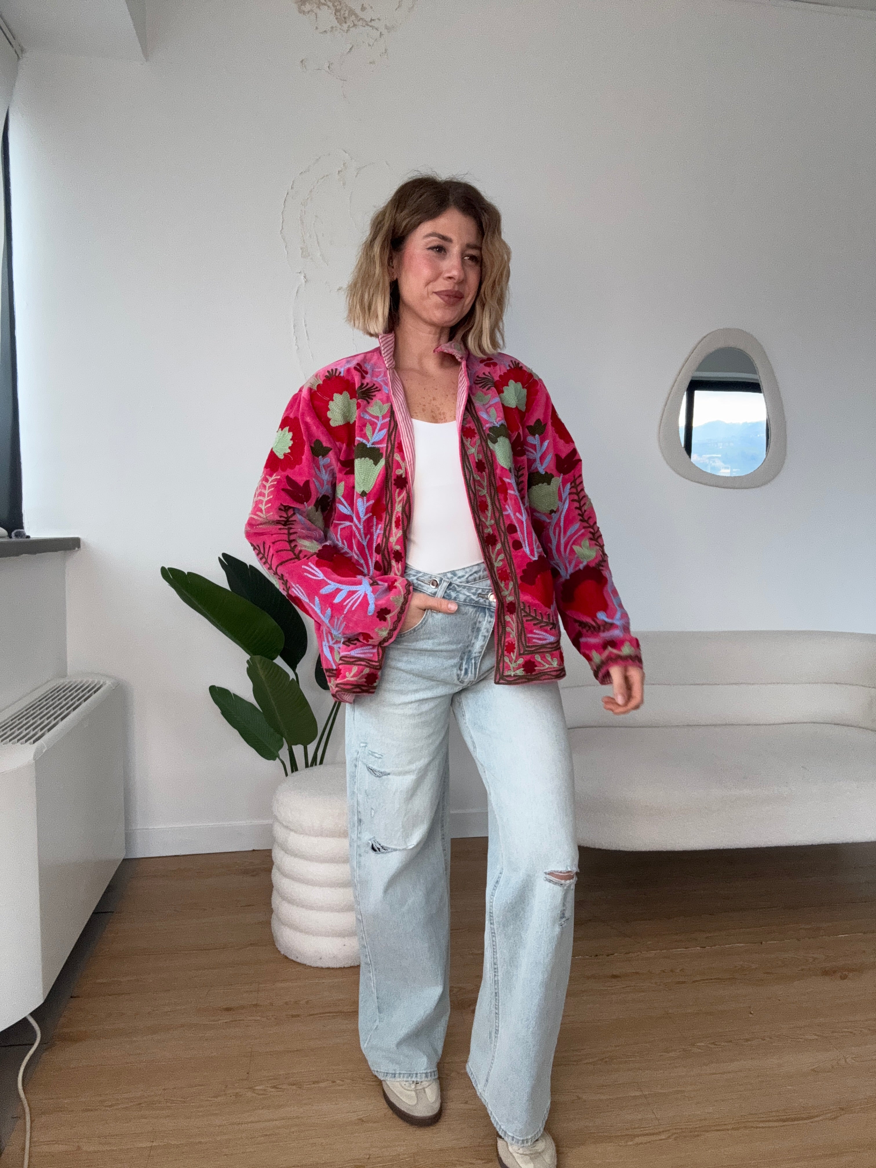 Giacca ricamata con fodera UNO