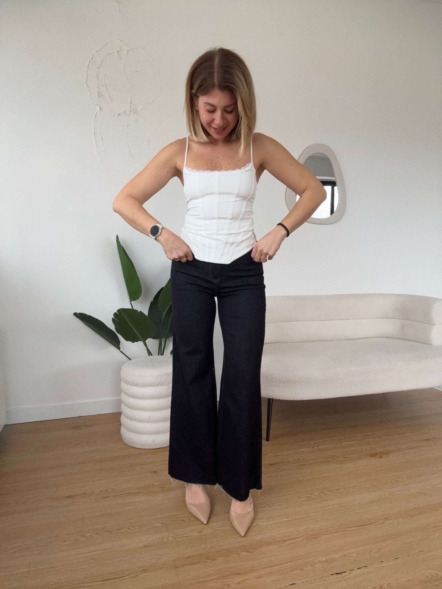 Top modello corpetto con merletto - G.Glamour