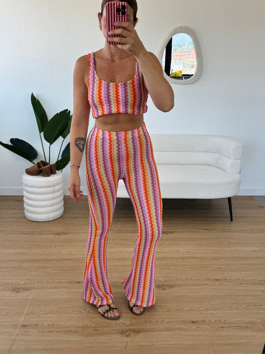 Coordinato multicolor top e pantaloni