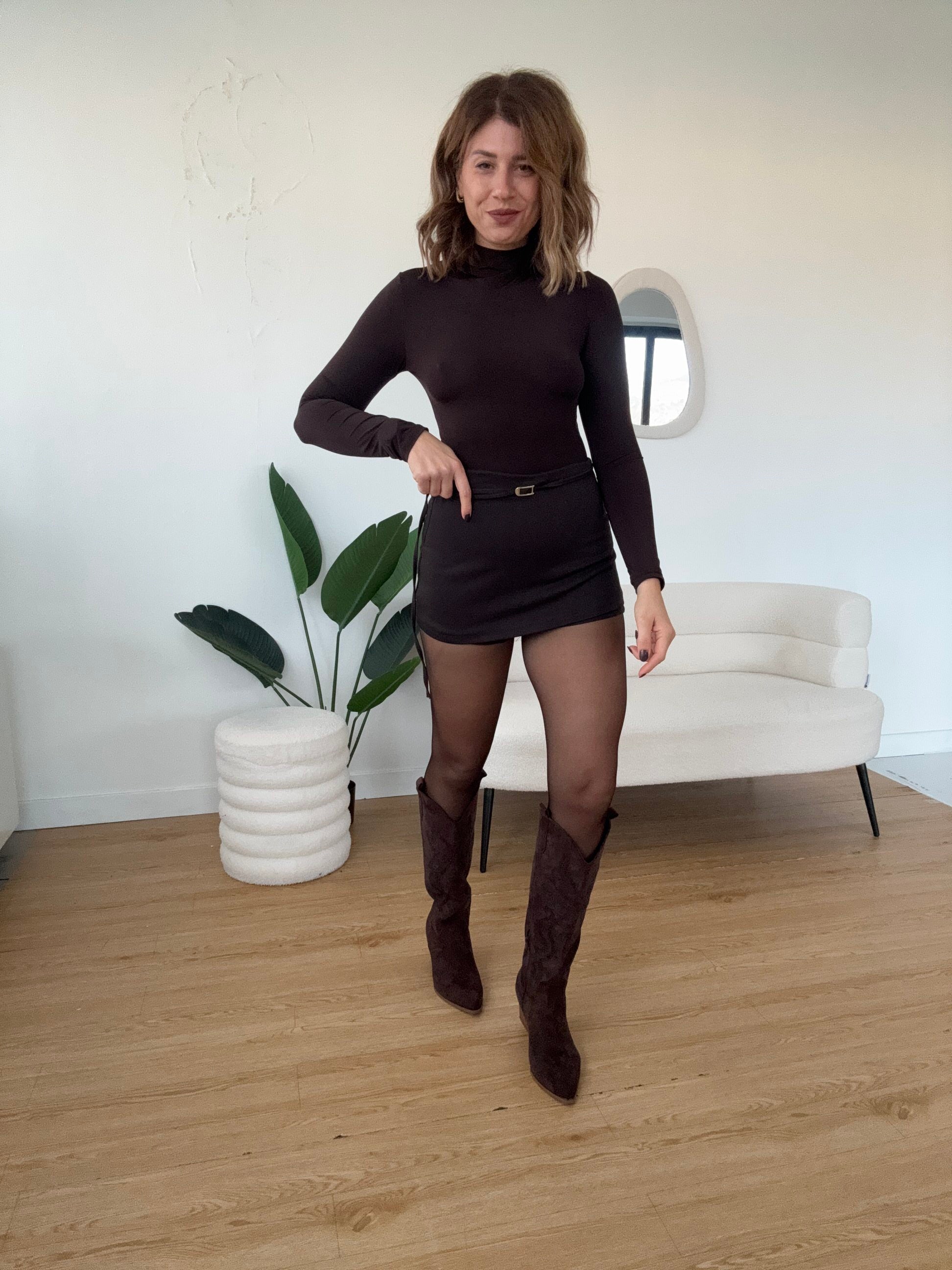 Body basico collo alto lycra