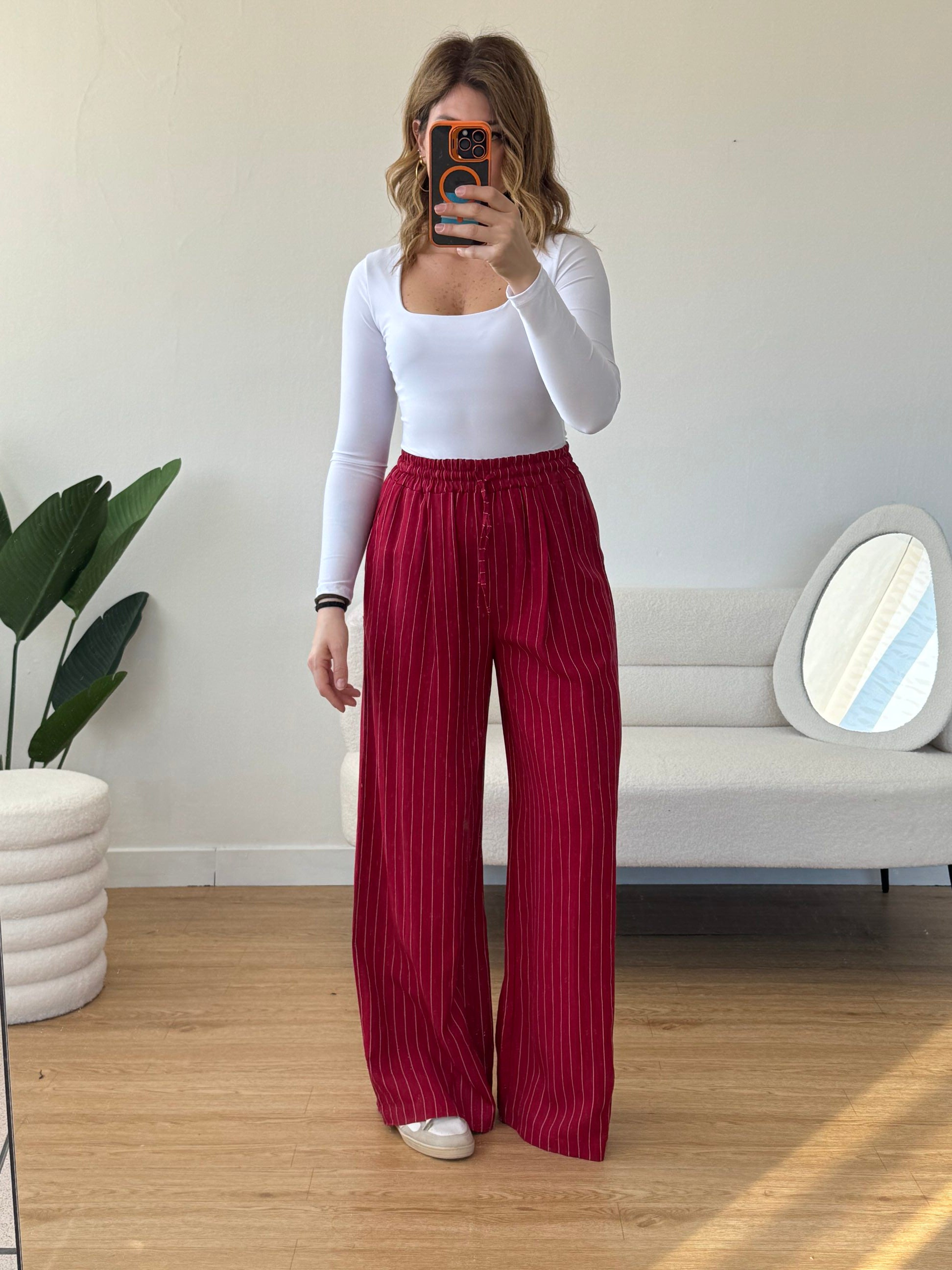 Pantaloni jogger gessati