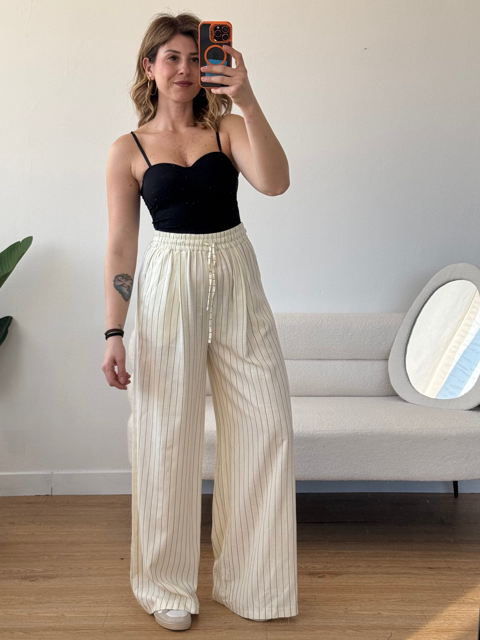 Pantaloni jogger gessati