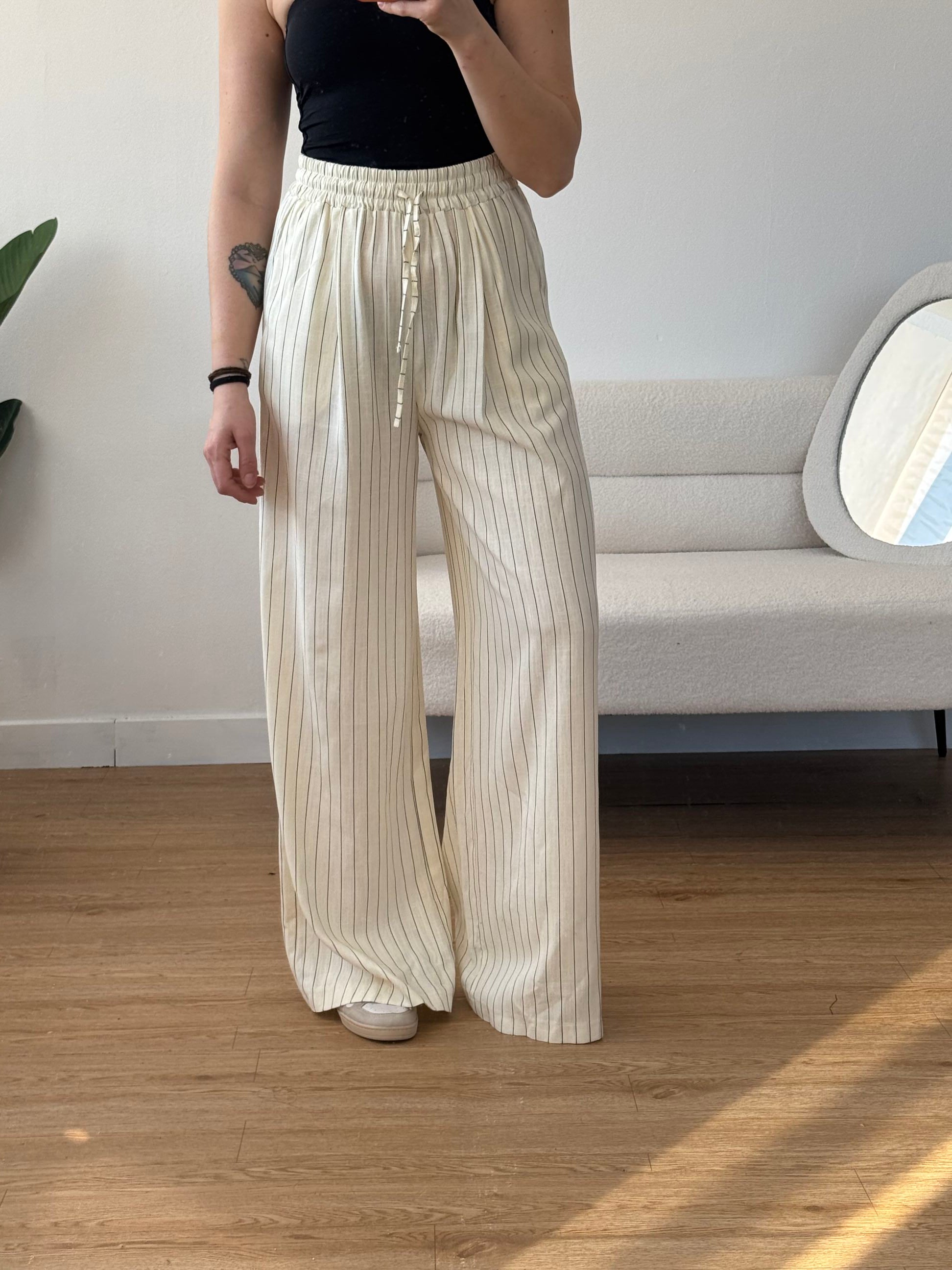 Pantaloni jogger gessati
