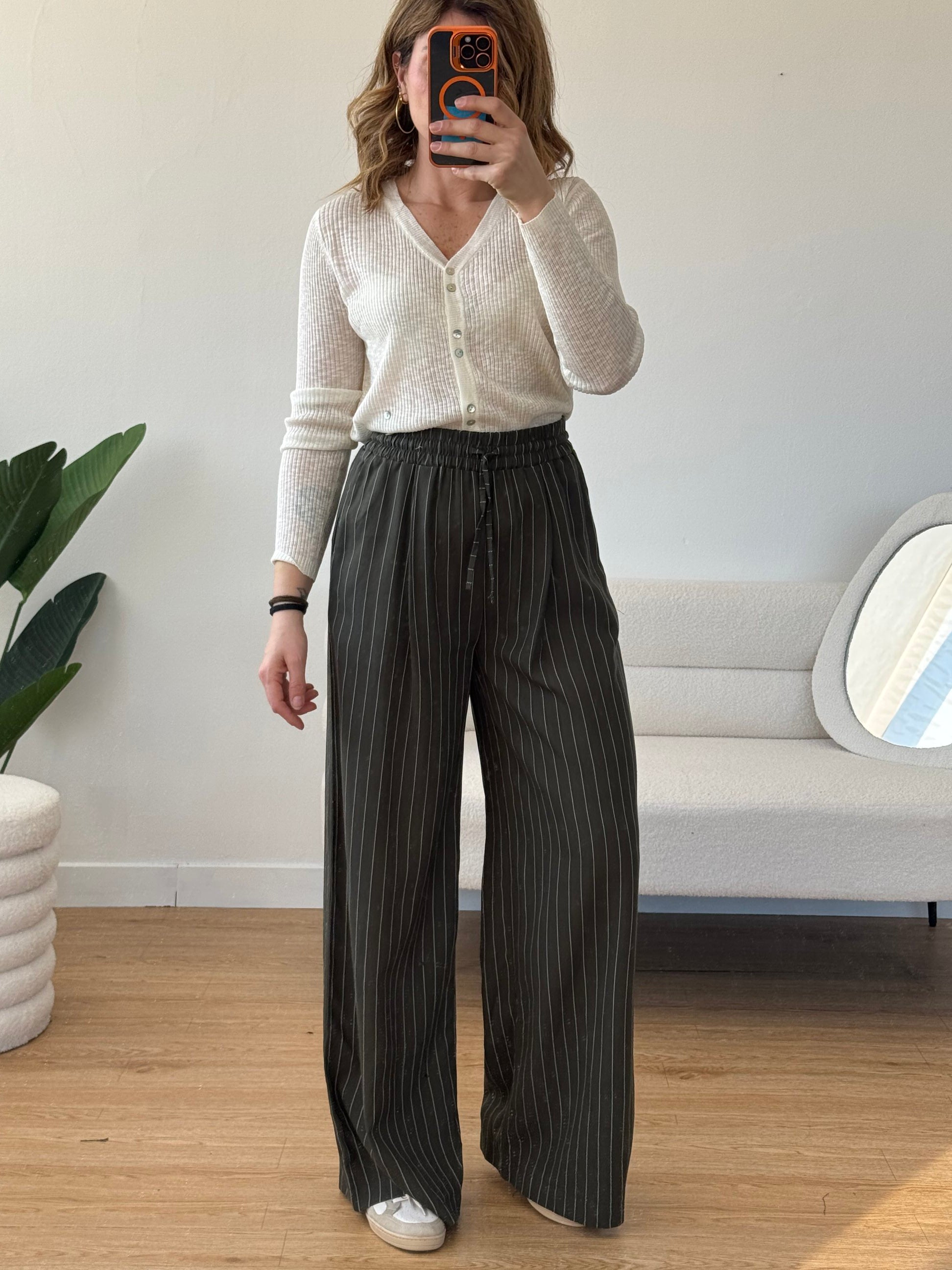Pantaloni jogger gessati