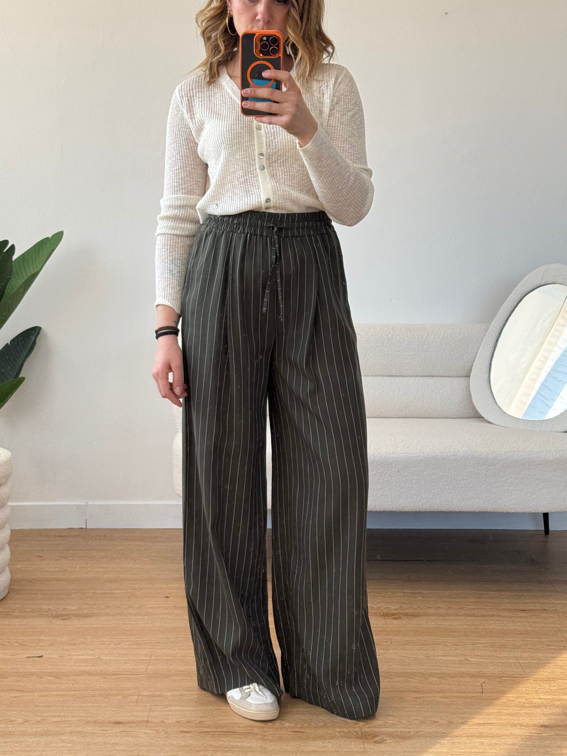Pantaloni jogger gessati