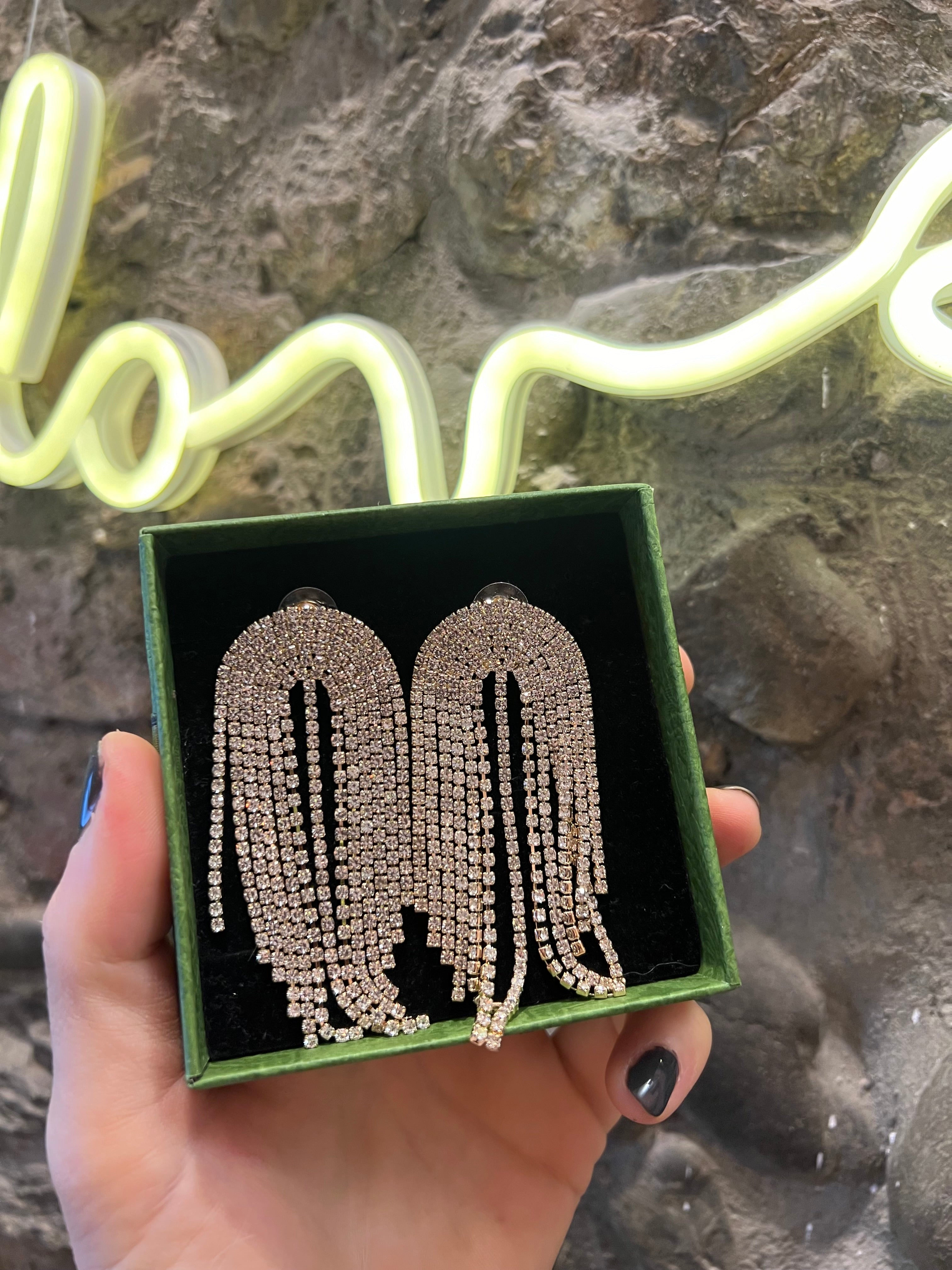 Orecchini strass medusa