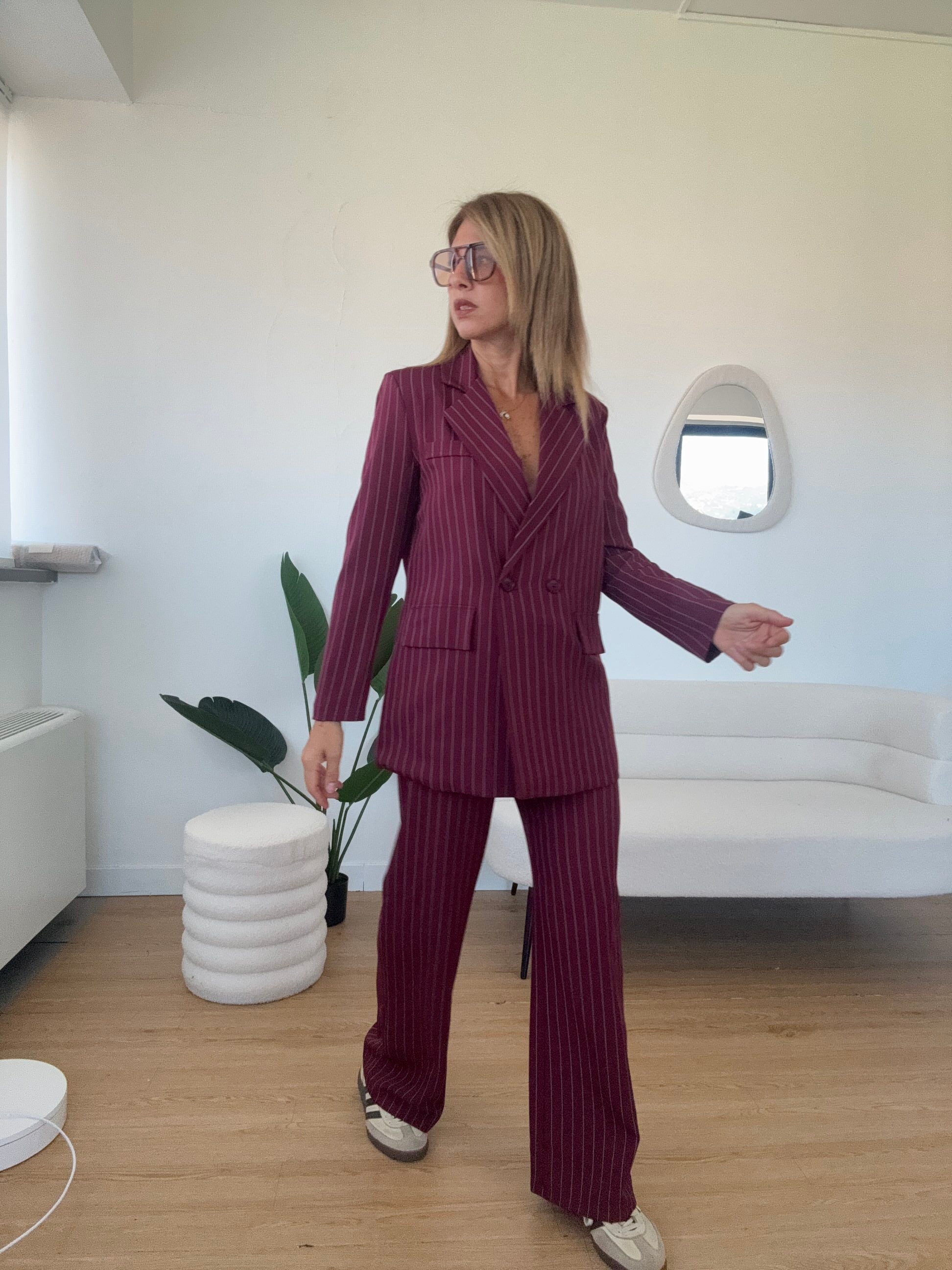 Completo gessato blazer over