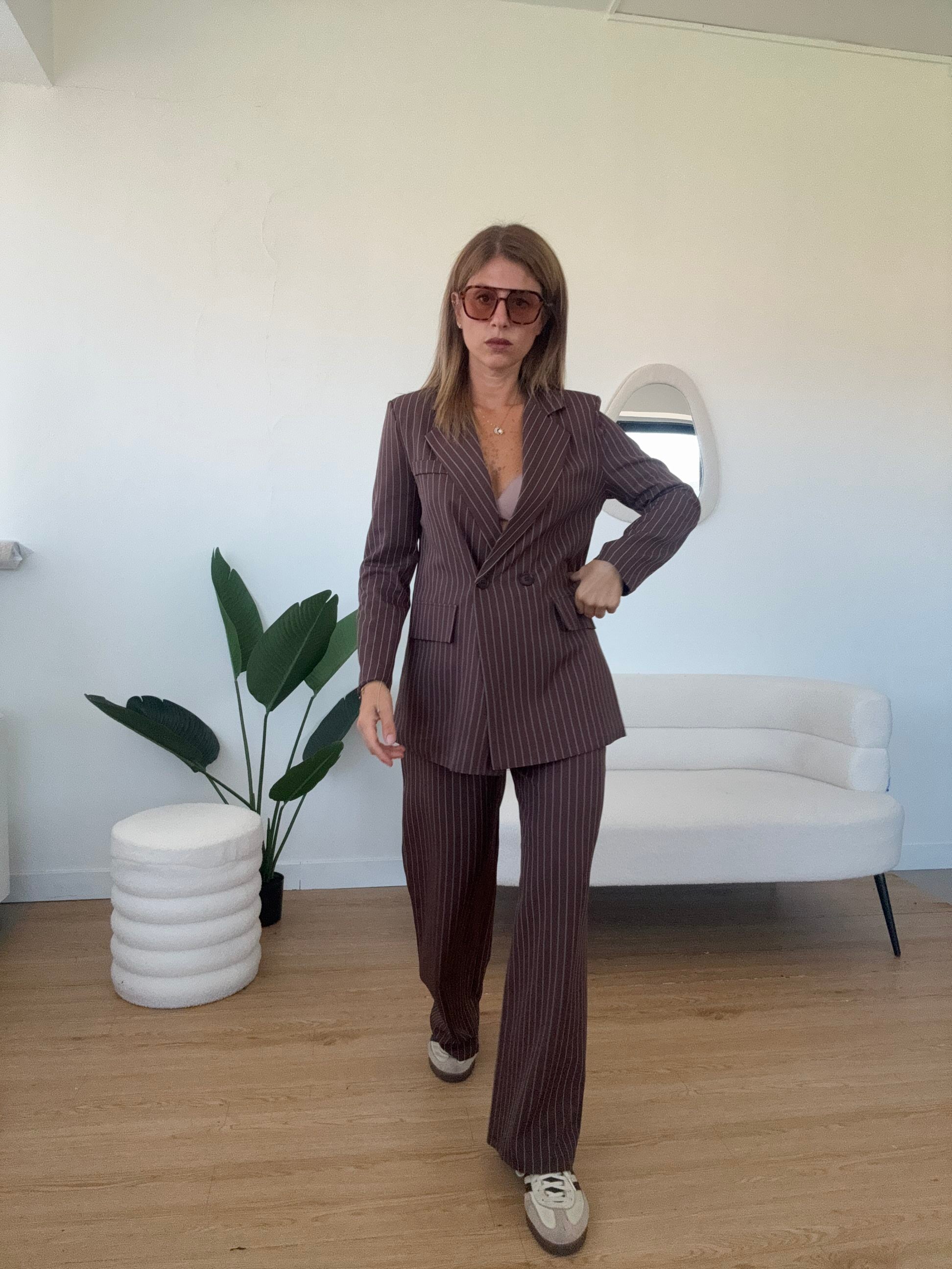 Completo gessato blazer over