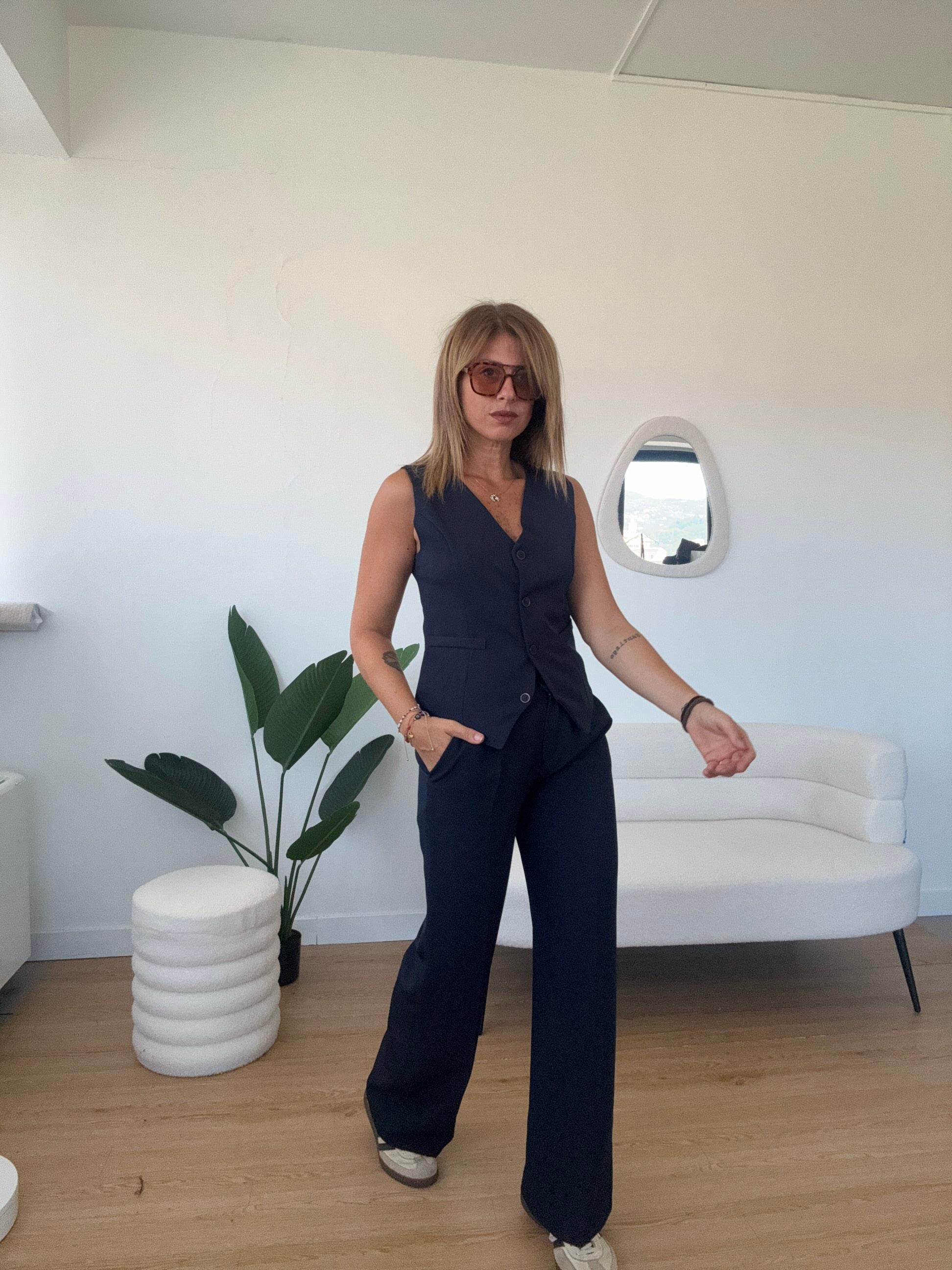 Pantaloni a palazzo completo blue