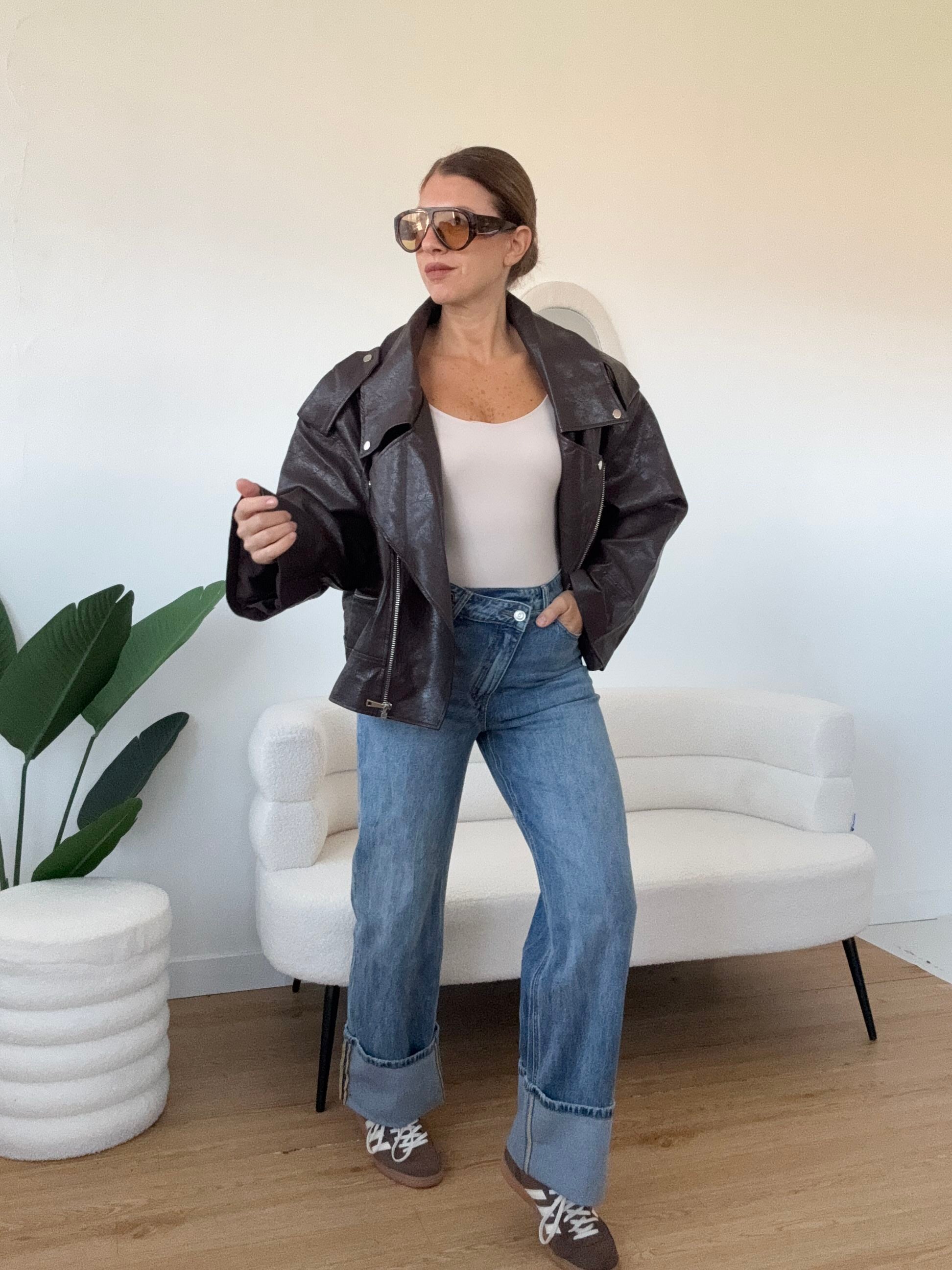 Chiodo ecopelle oversize new model