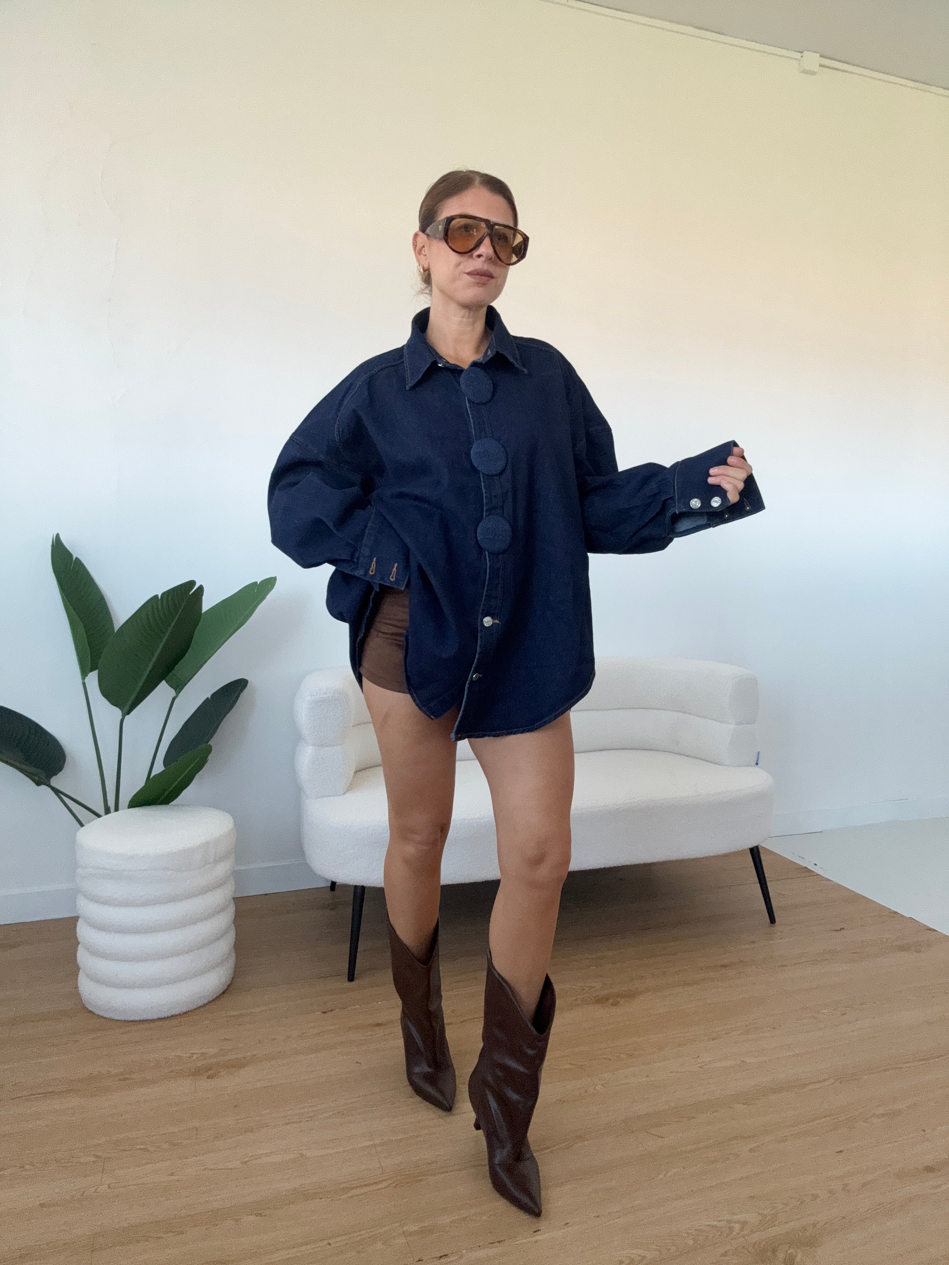 Scamiciata denim maxi bottoni