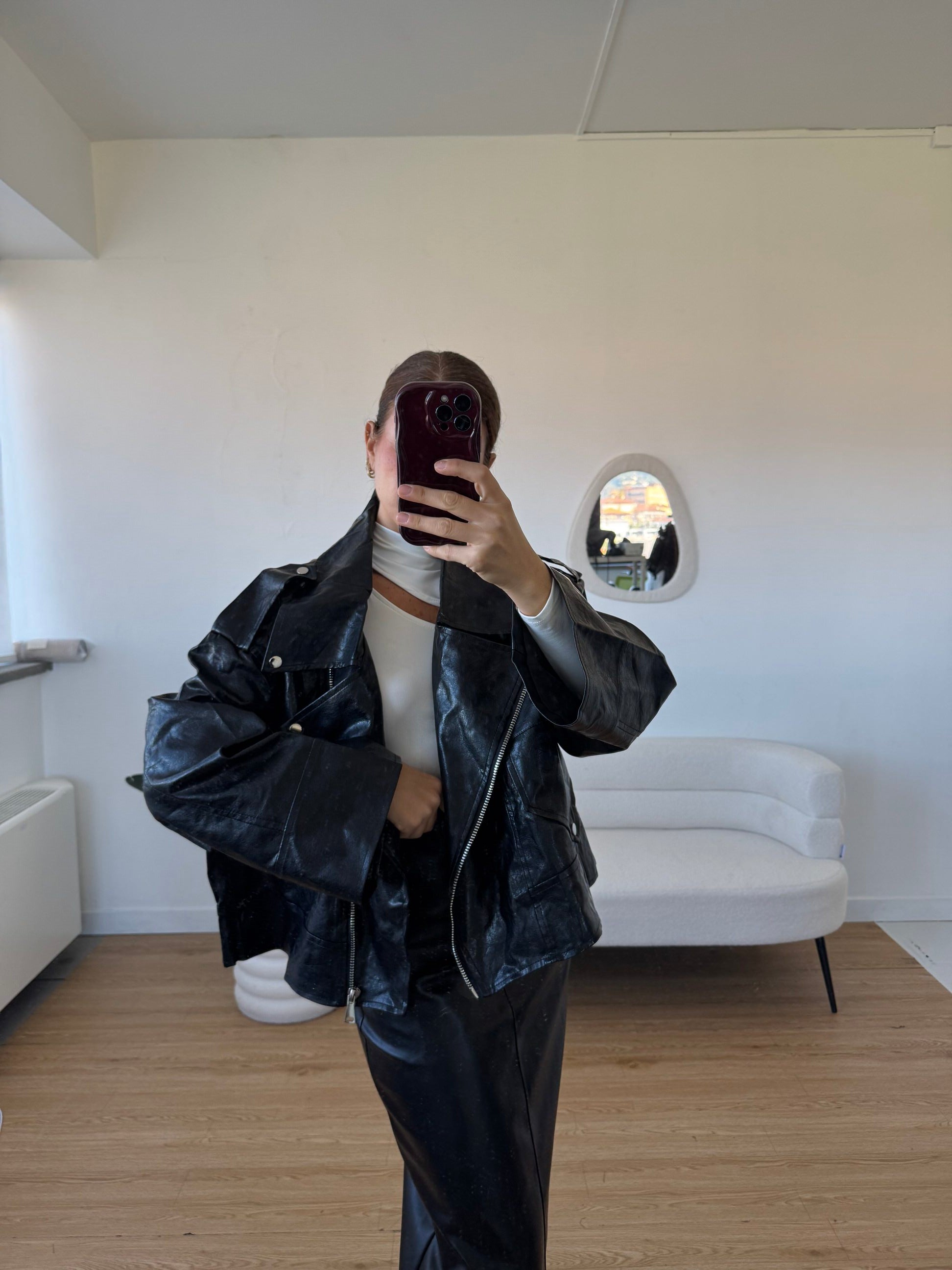 Chiodo ecopelle oversize new model