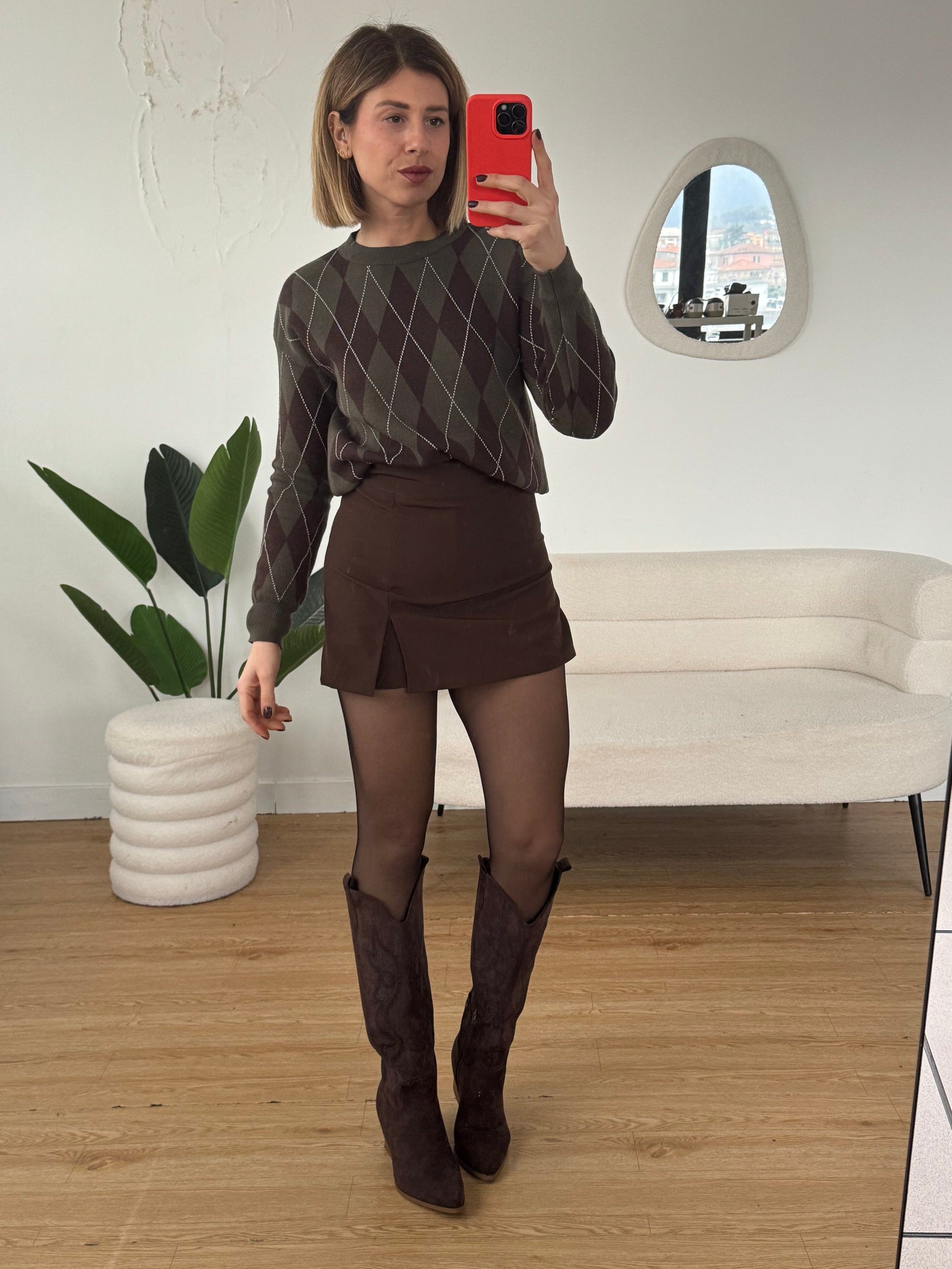 Maglioncino rombi scollo tondo