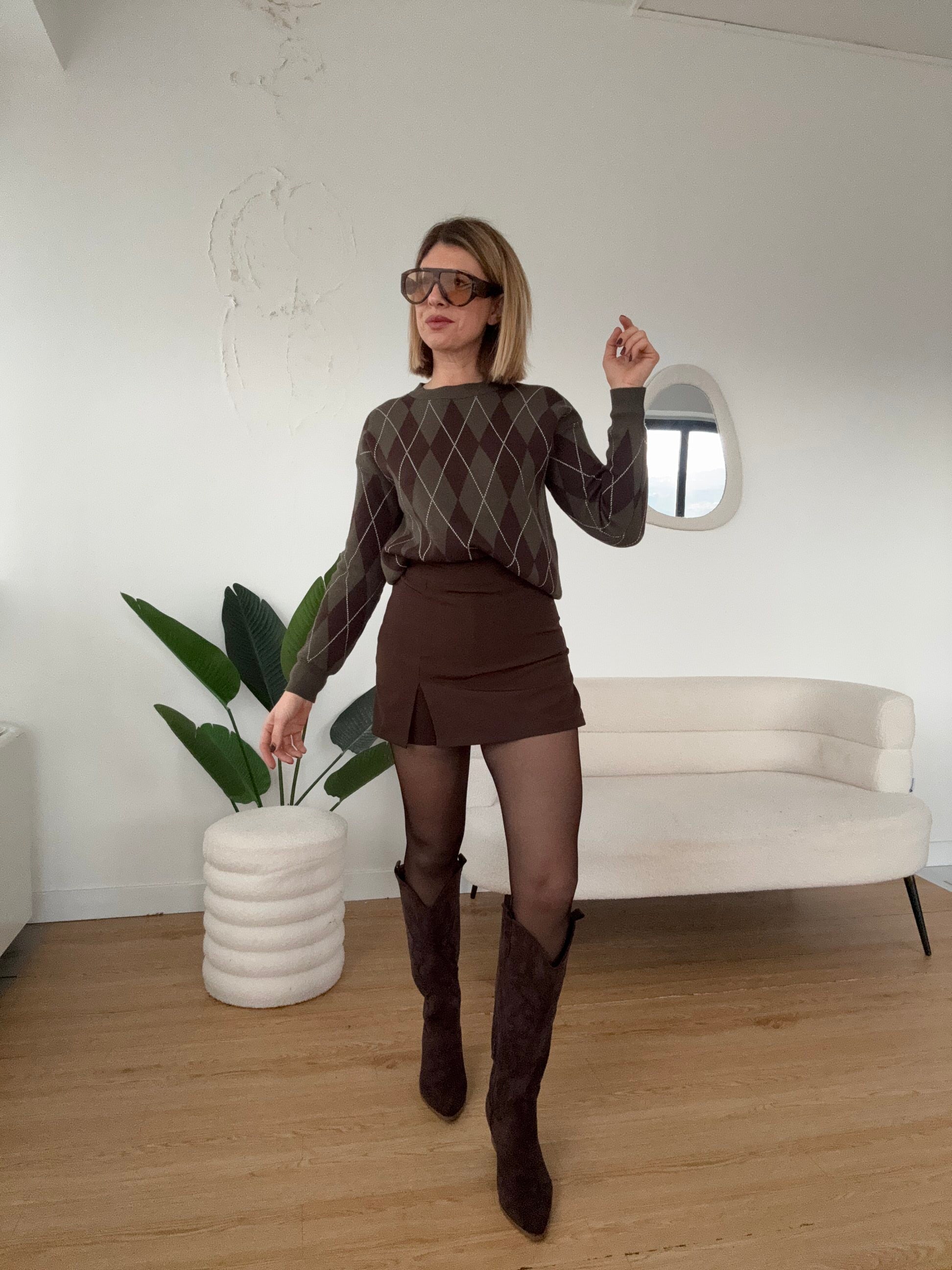 Maglioncino rombi scollo tondo