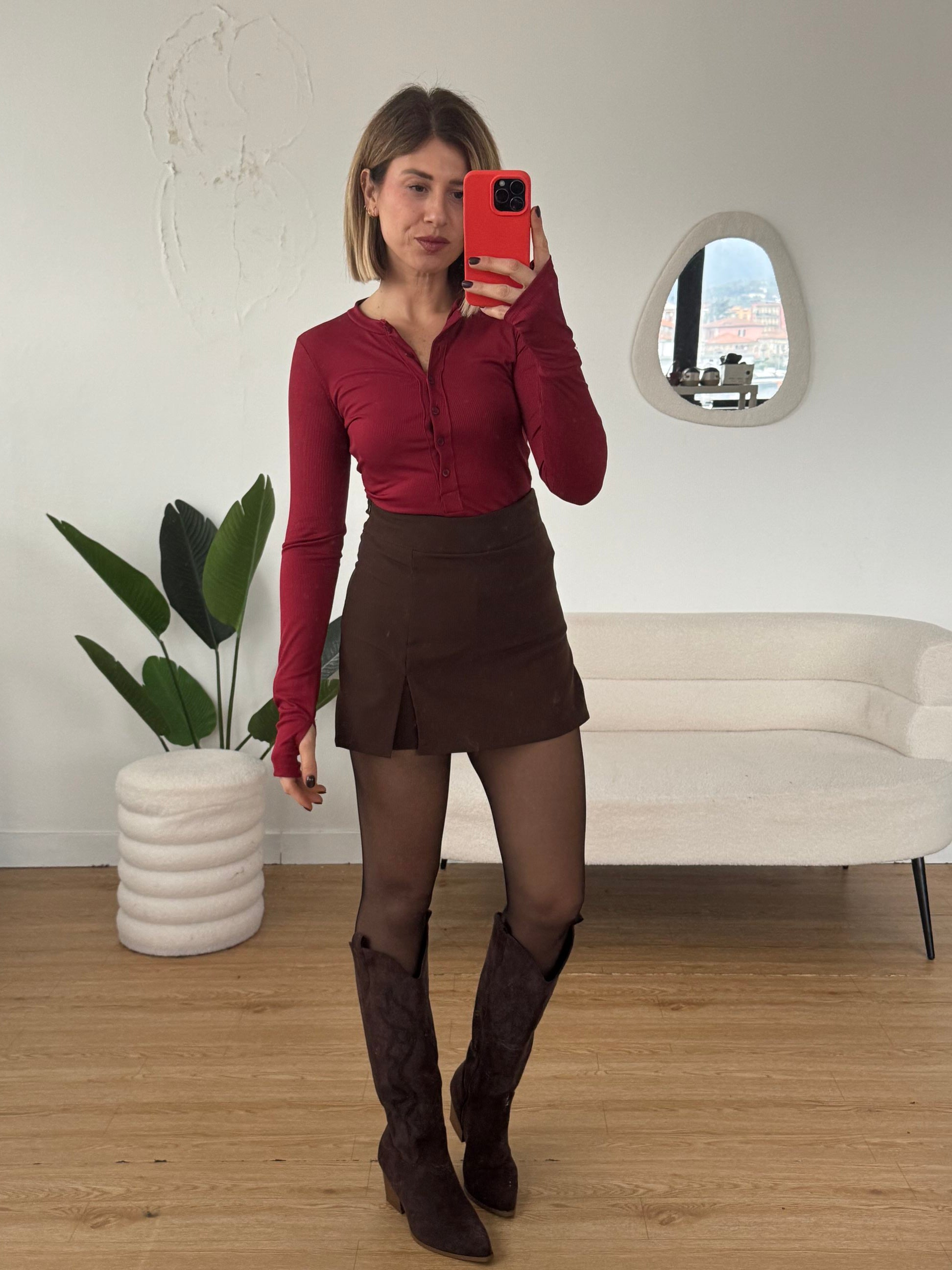 Maglia a costine con bottoni