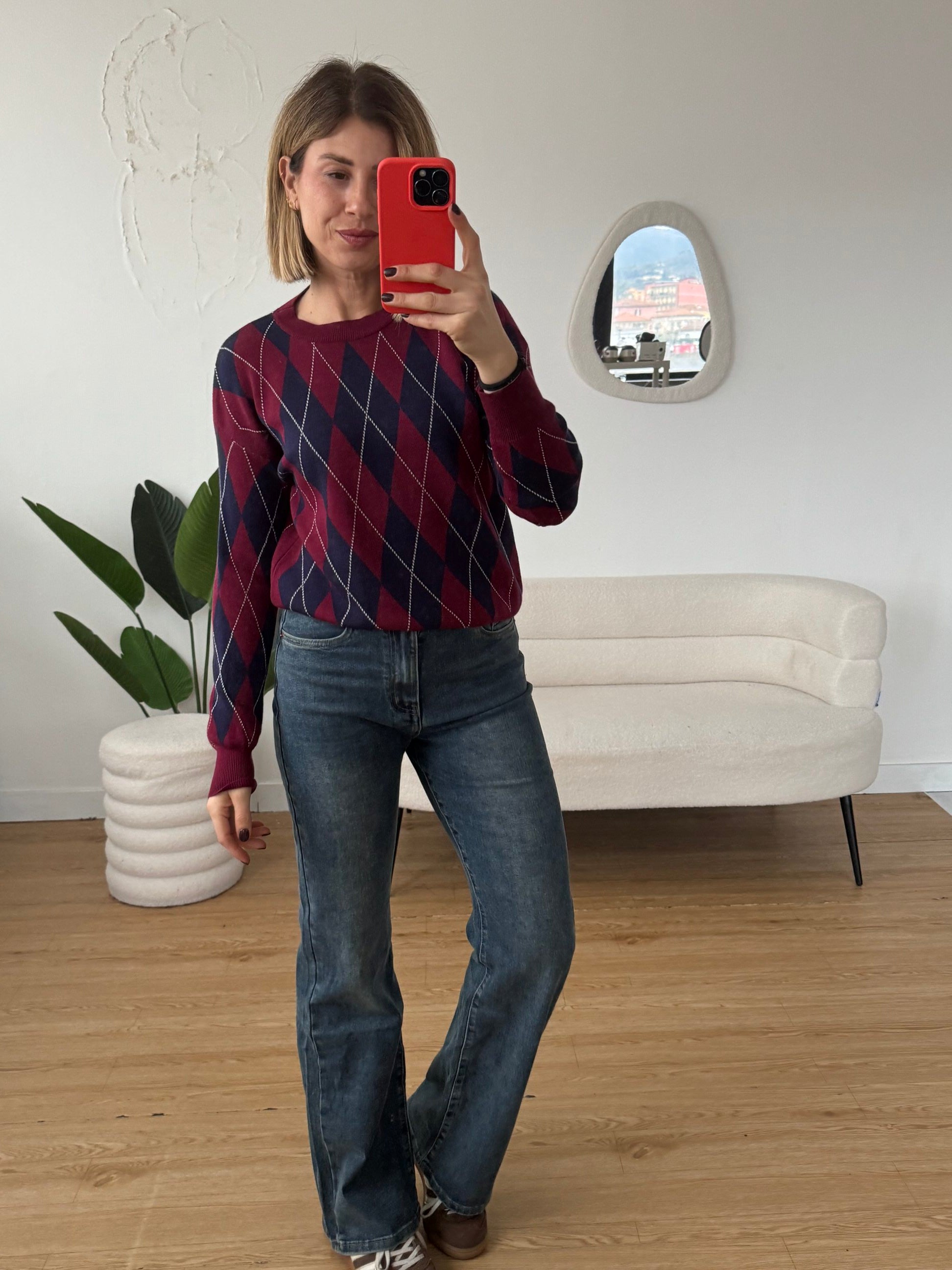 Maglioncino rombi scollo tondo