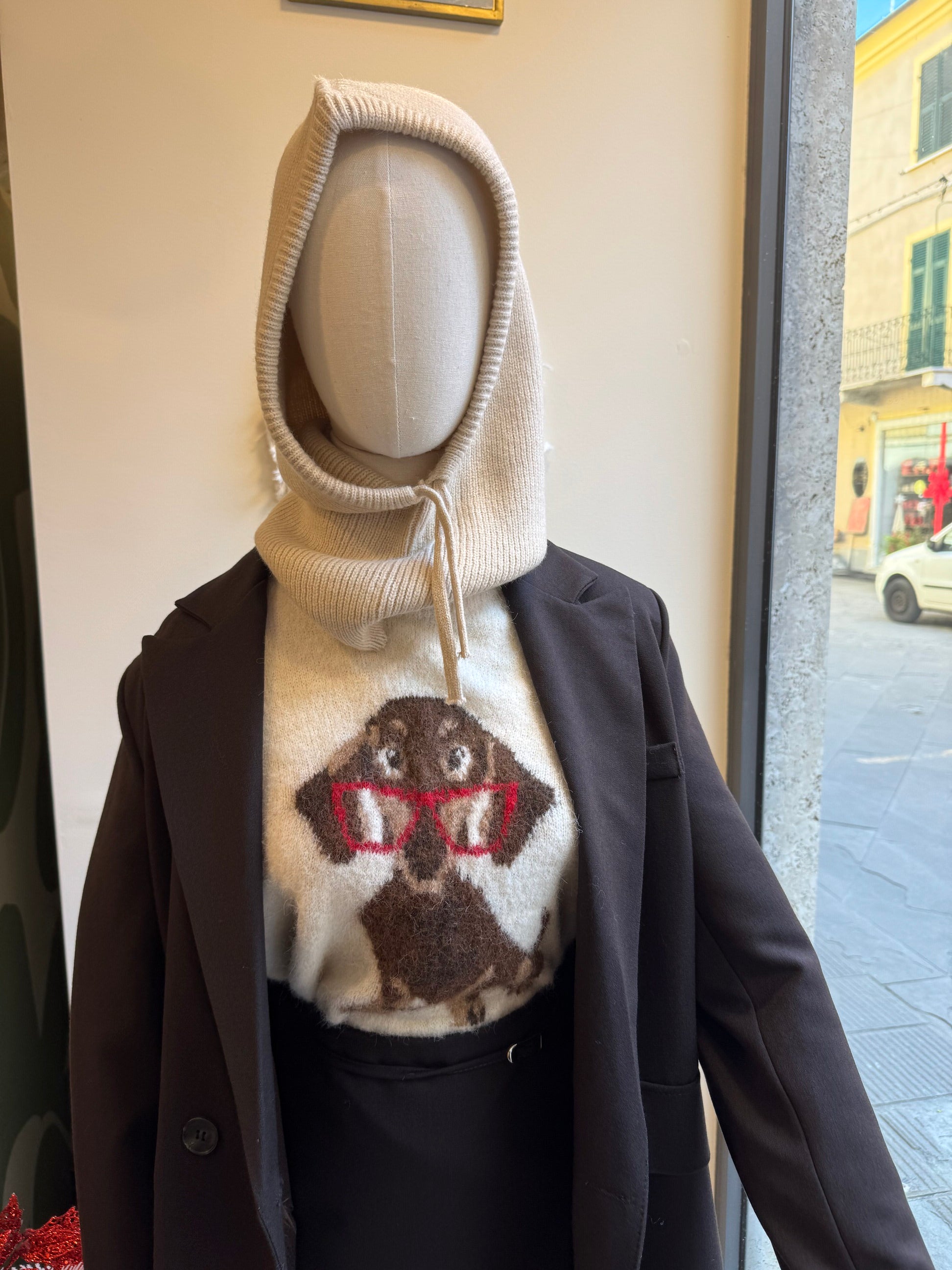 Balaclava con laccio a costine