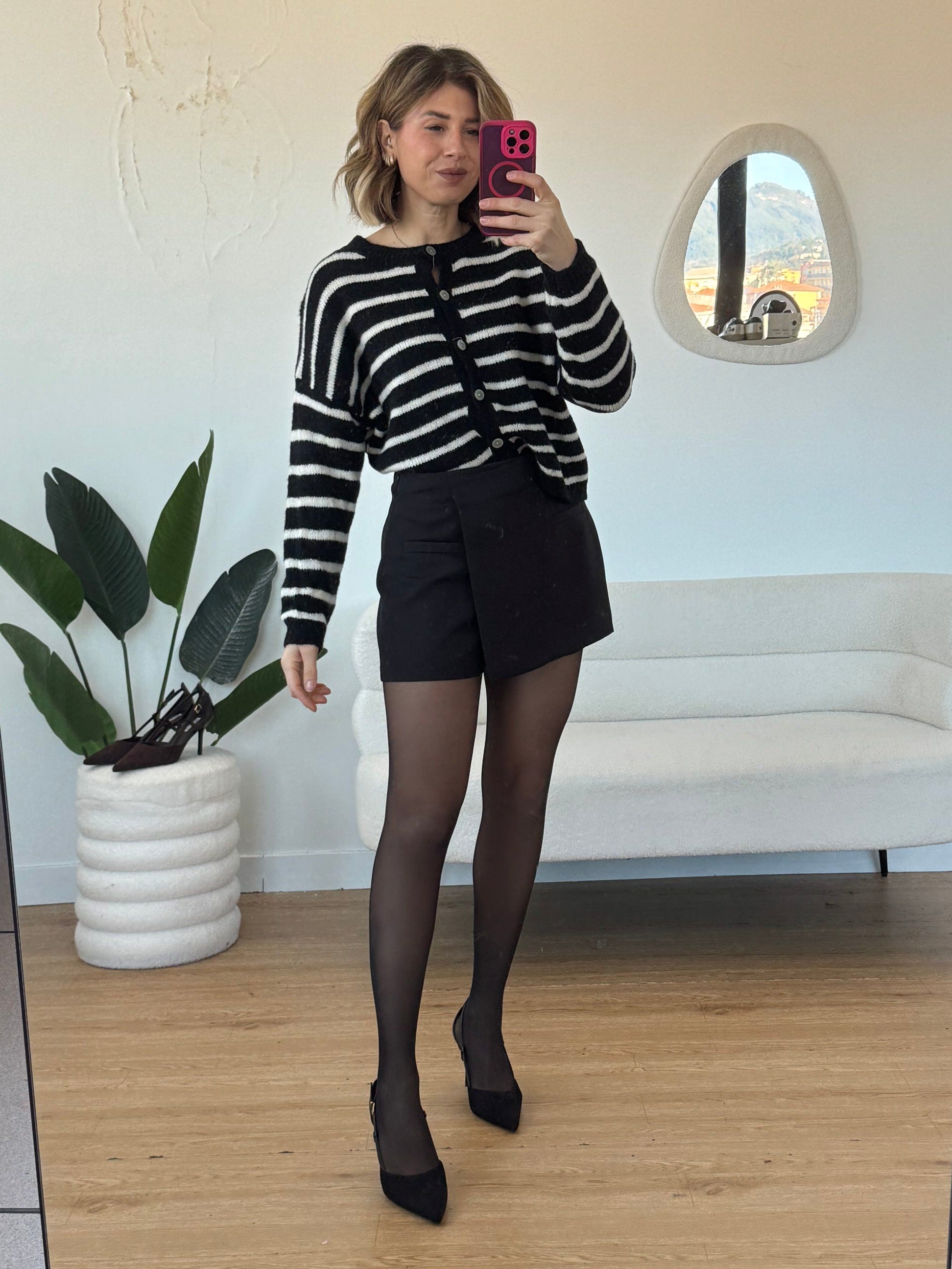 Cardigan a righe mini