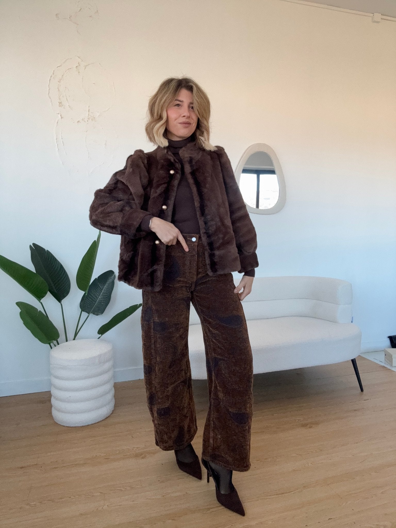 Eco pelliccia marrone modello vintage - G.Glamour