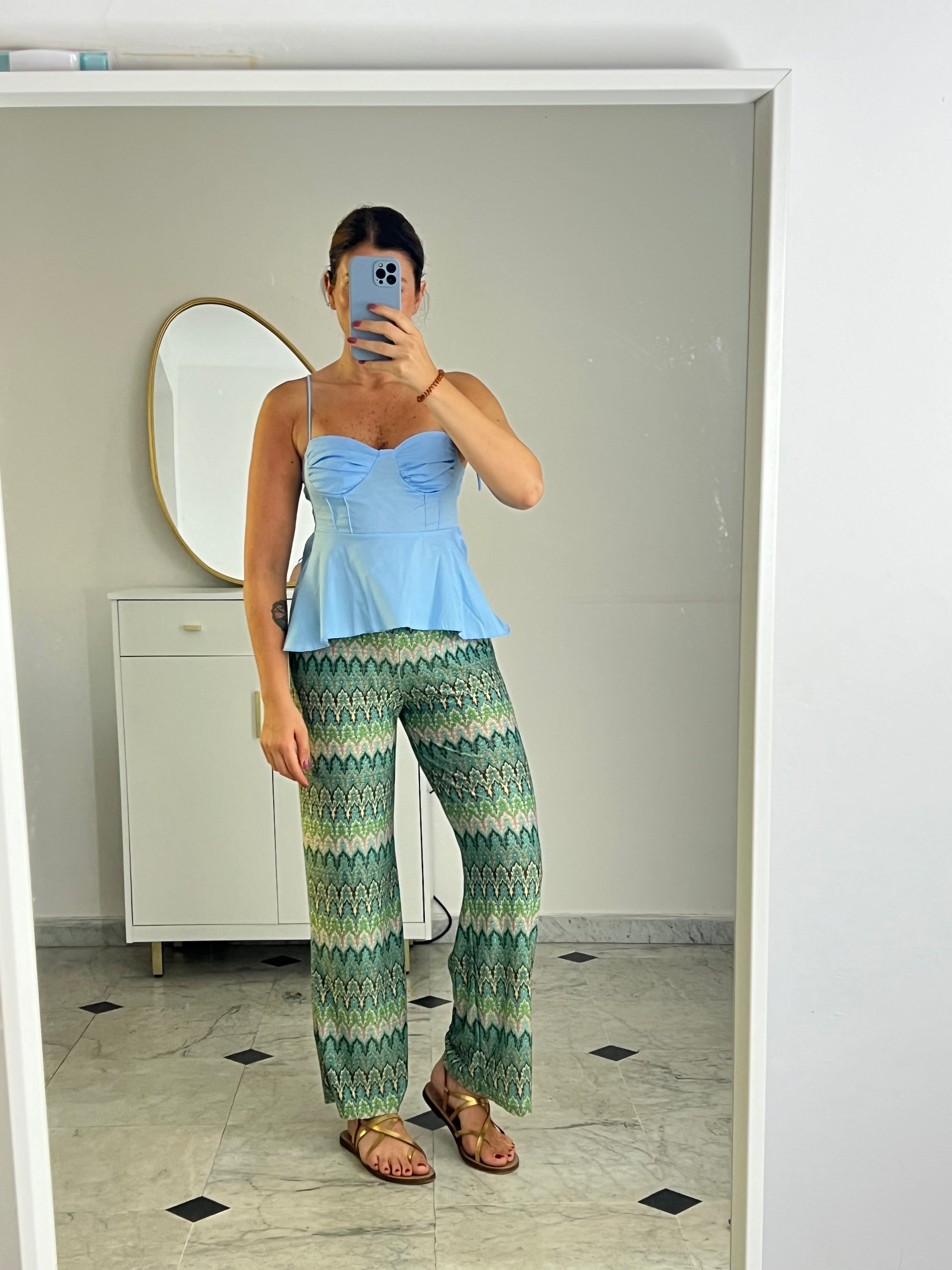 Top in cotone con spalline regolabili e corpetto
