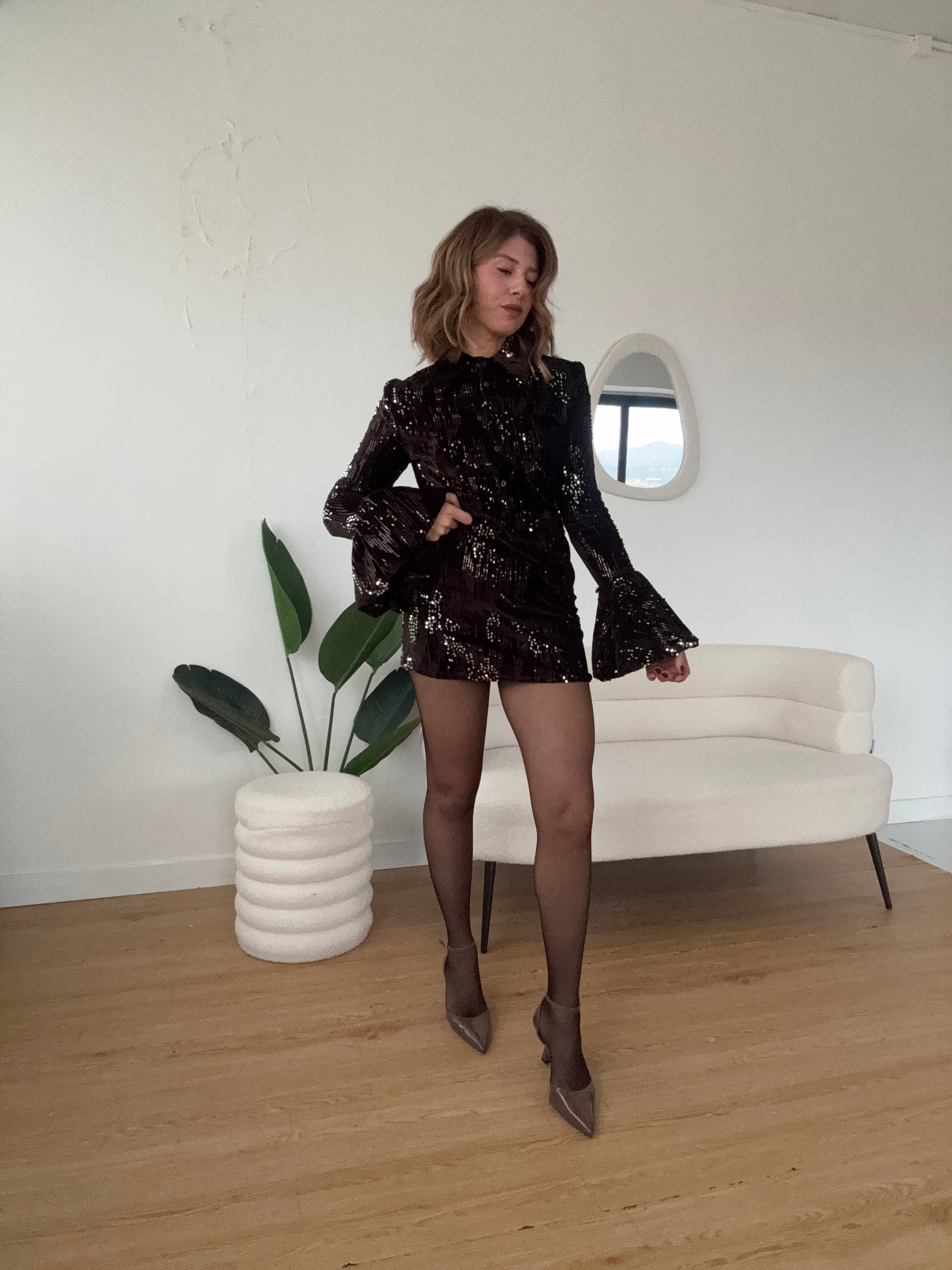 Chemisier velluto e paillettes