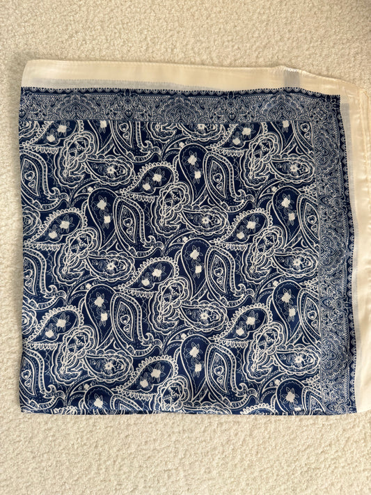 Foulard effetto seta 70x70 stampa bandana blue