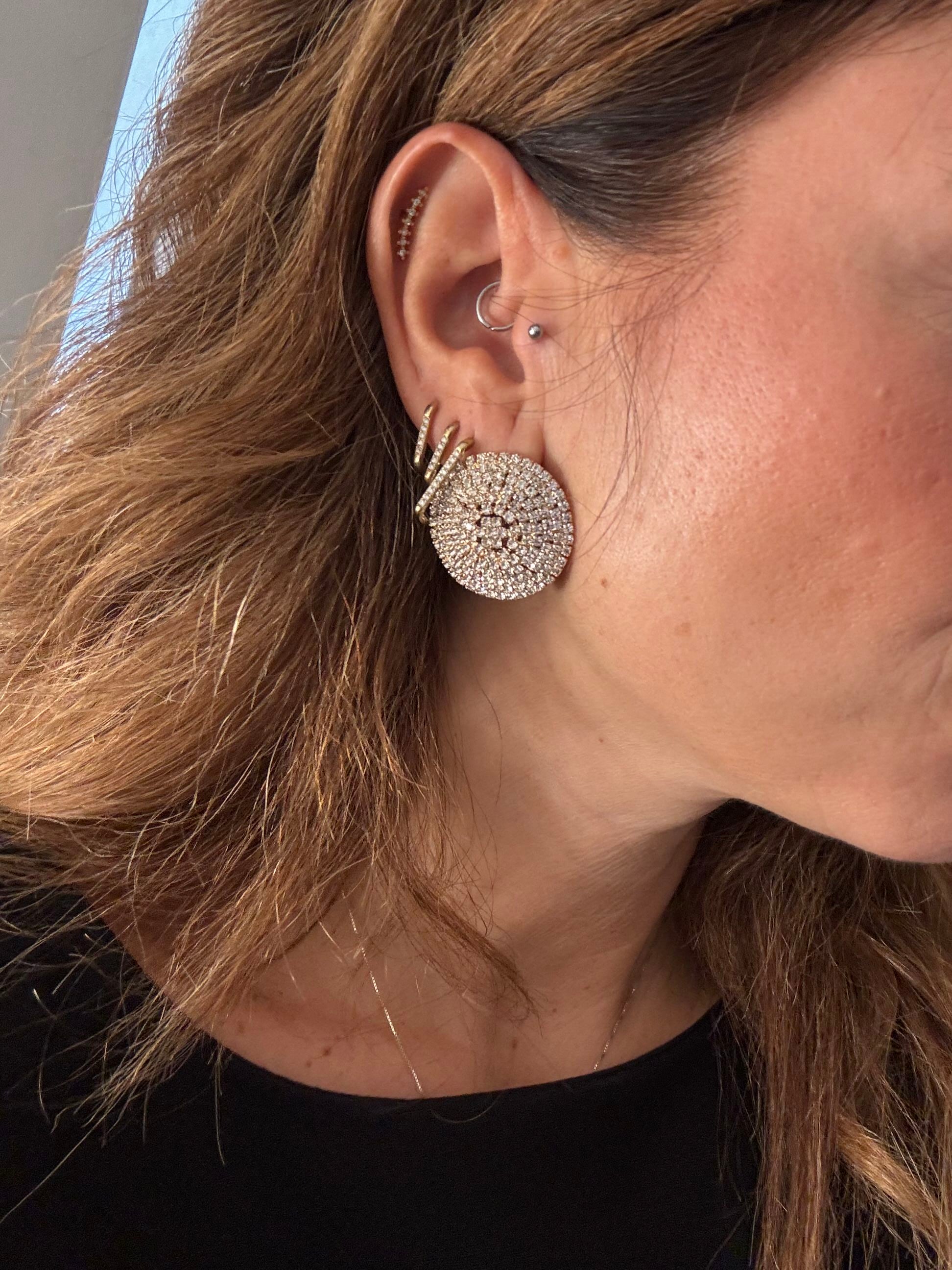Orecchini bottone strass