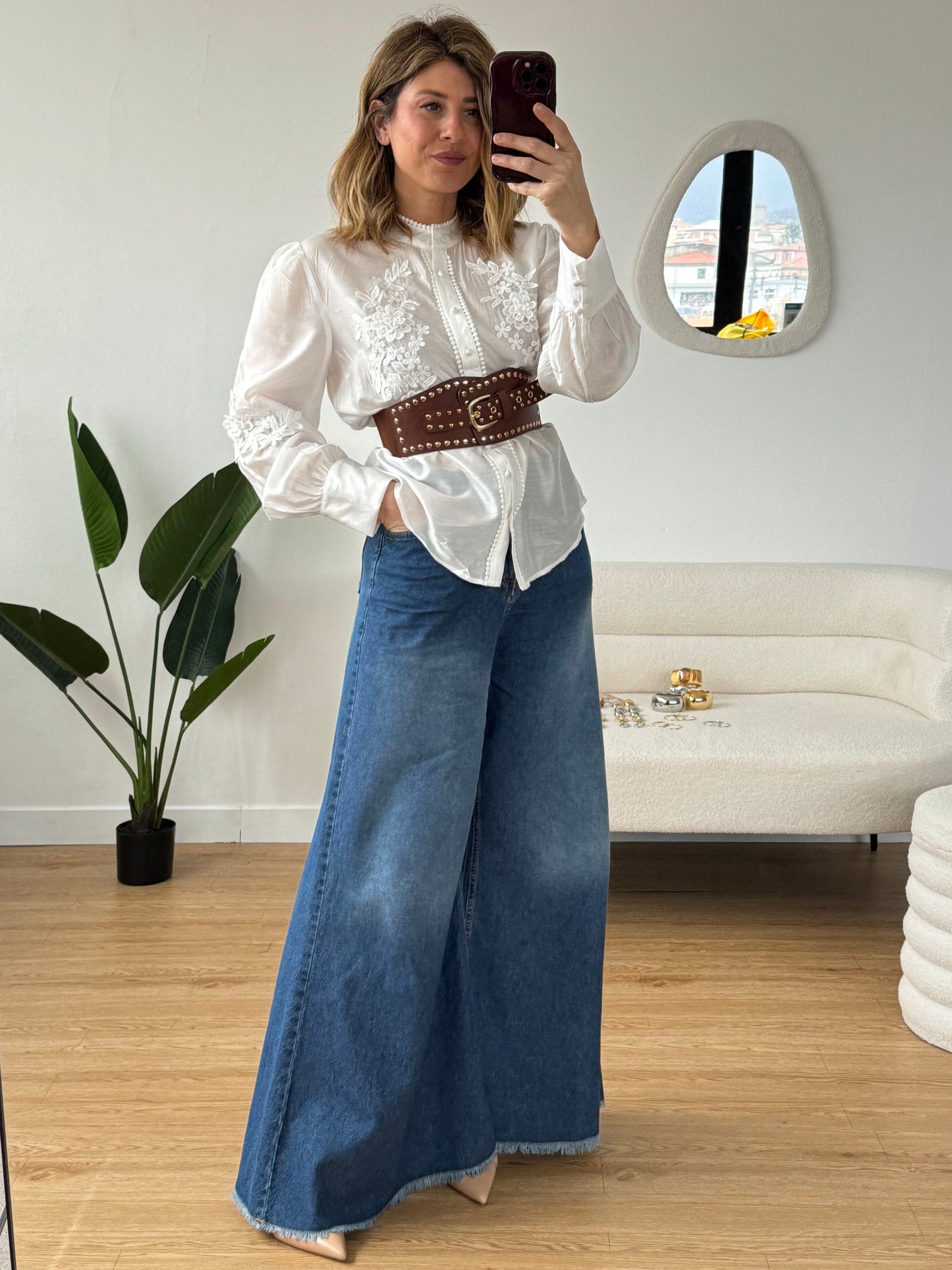 Jeans super wide leg lavaggio scuro