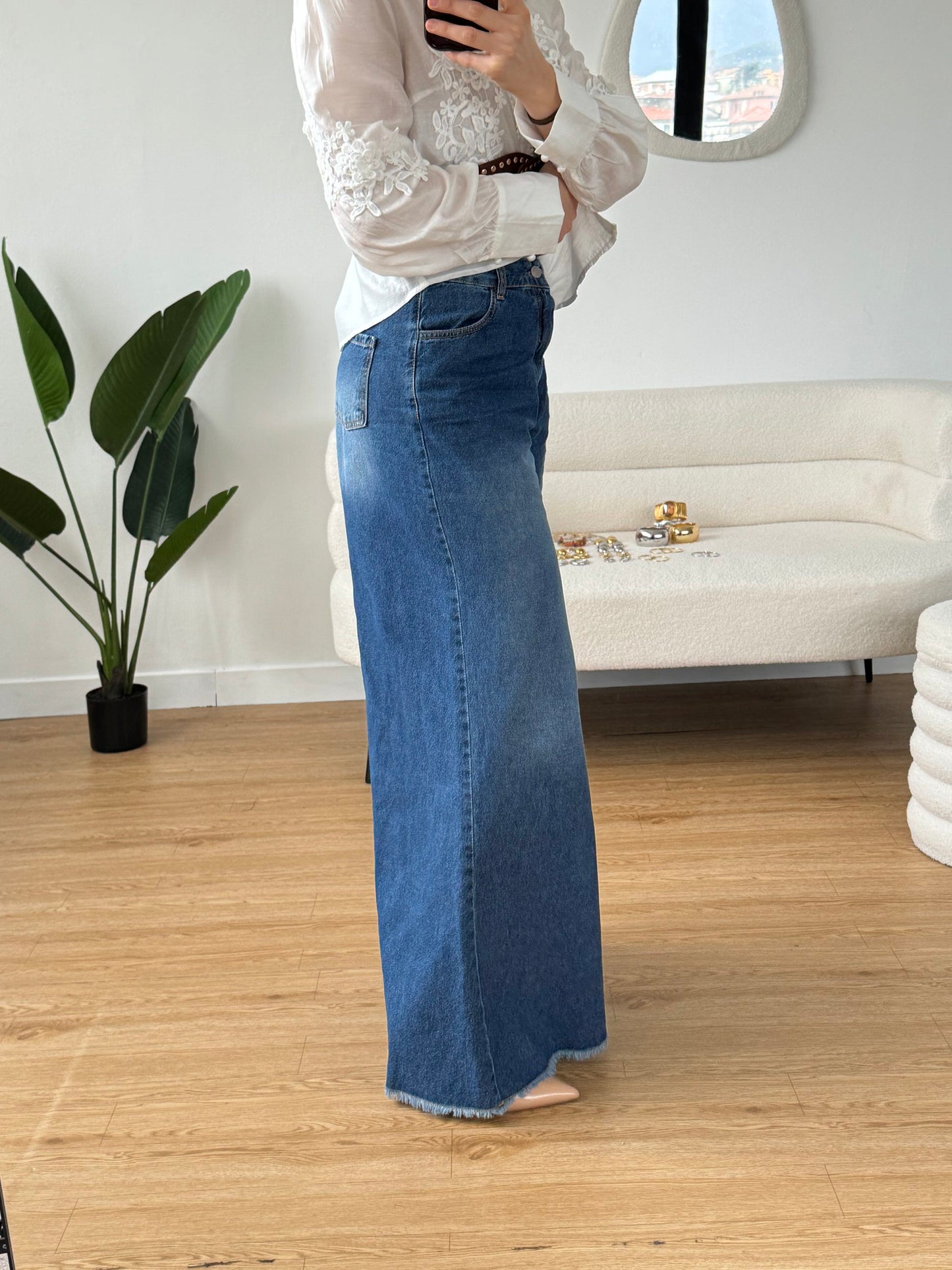 Jeans super wide leg lavaggio scuro