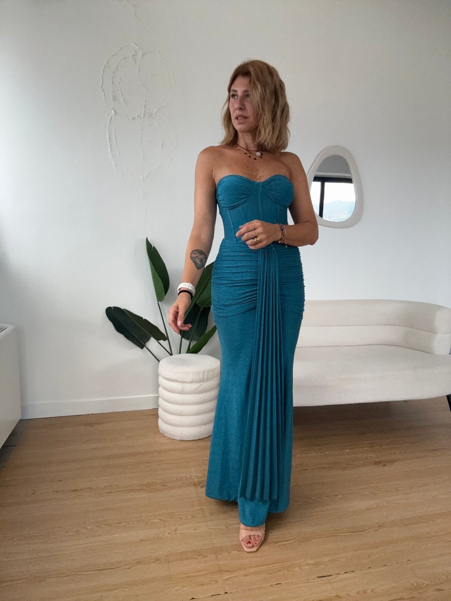 Abito lurex lungo con coppe - GGlam