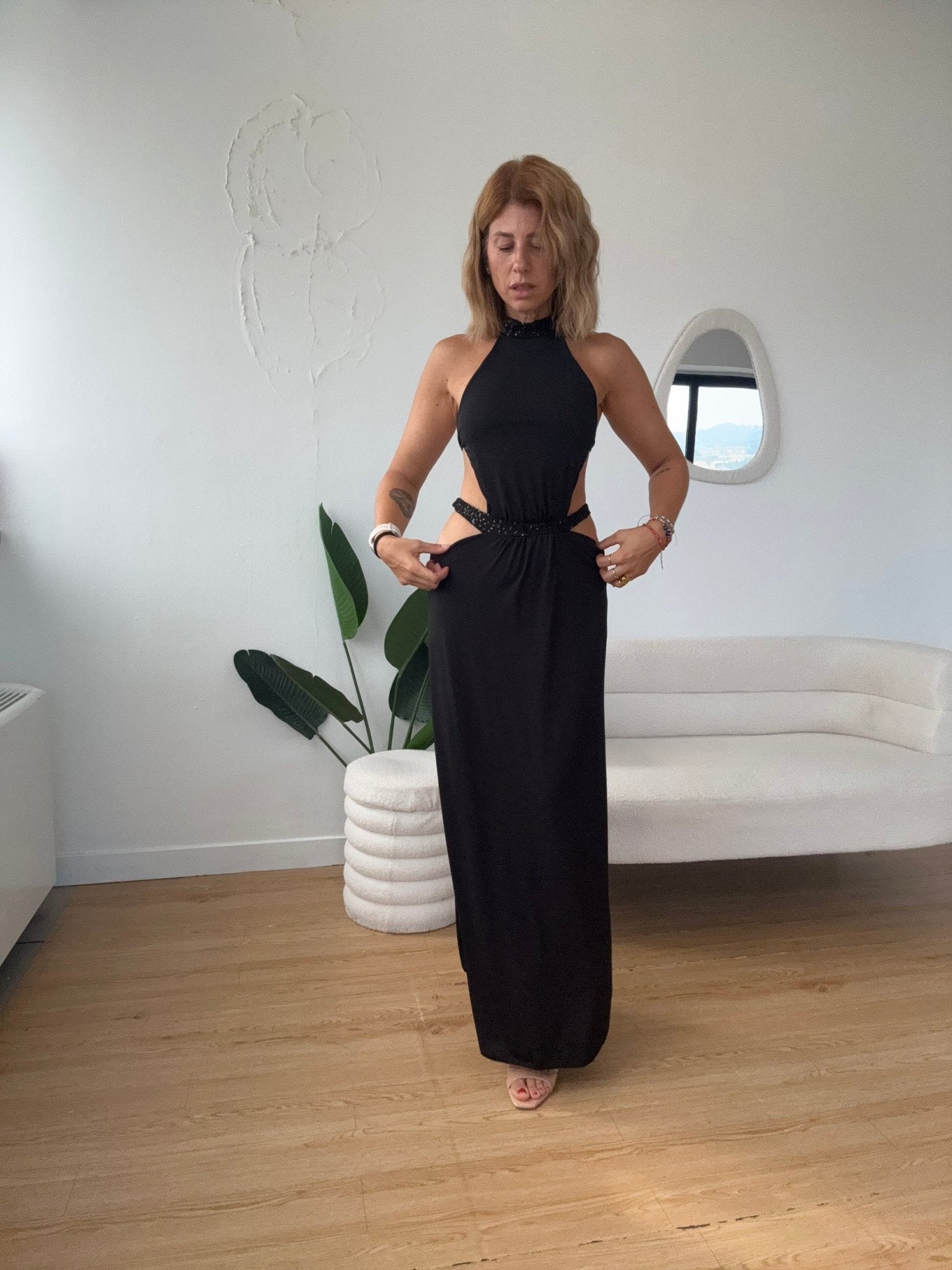 Abito cutout lunfo con strass - GGlam