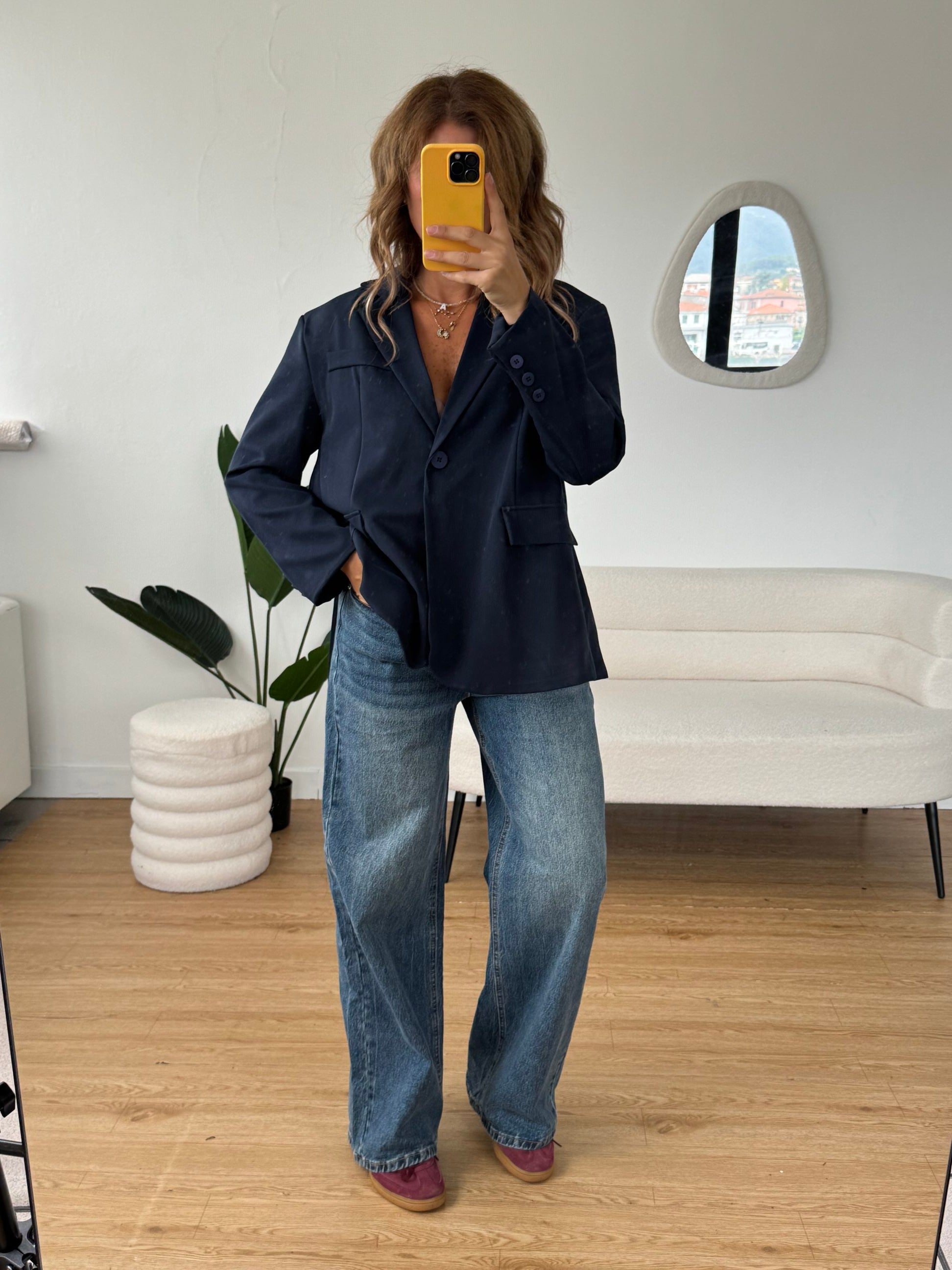 Blazer over bottone unico