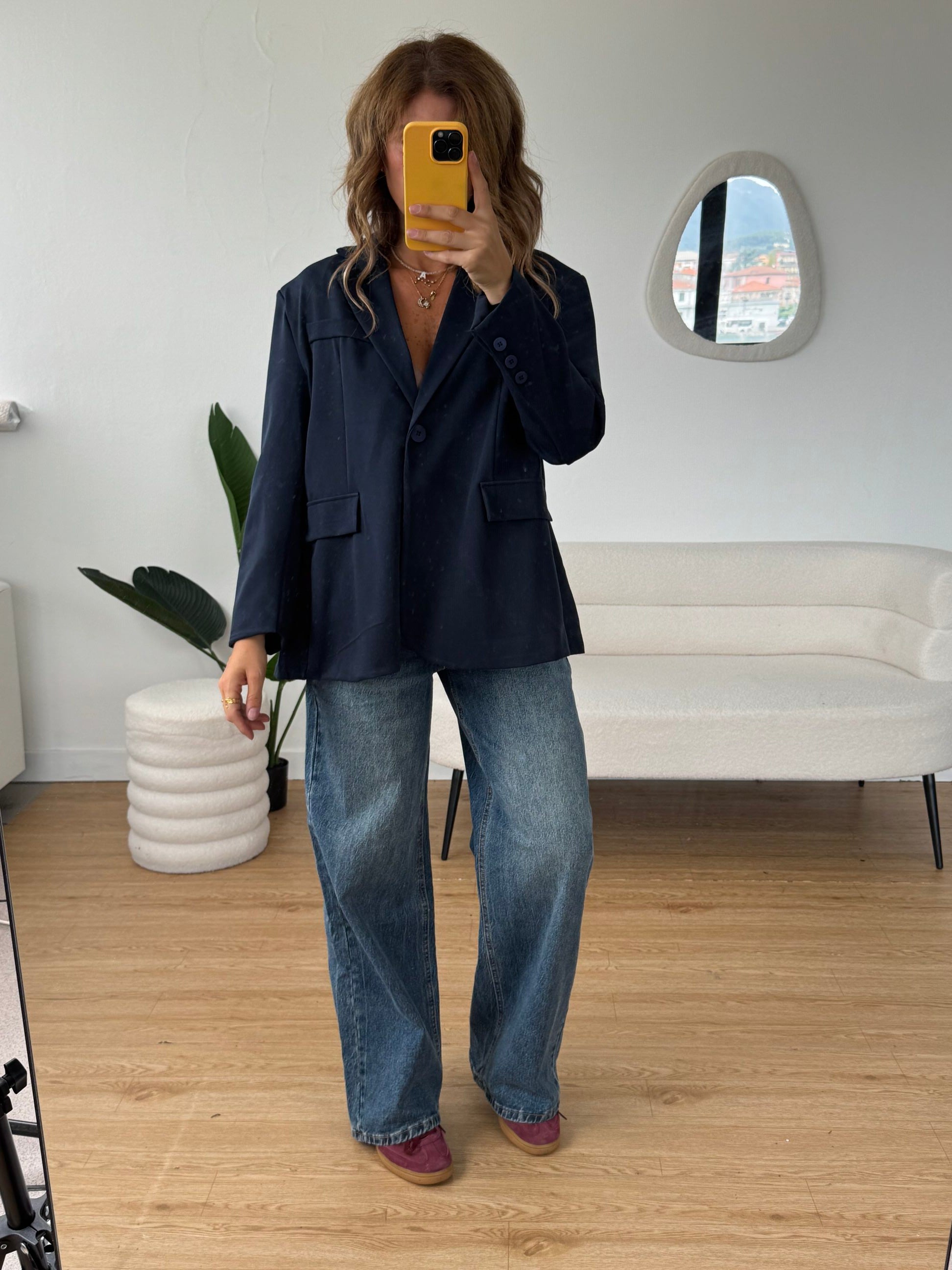 Blazer over bottone unico