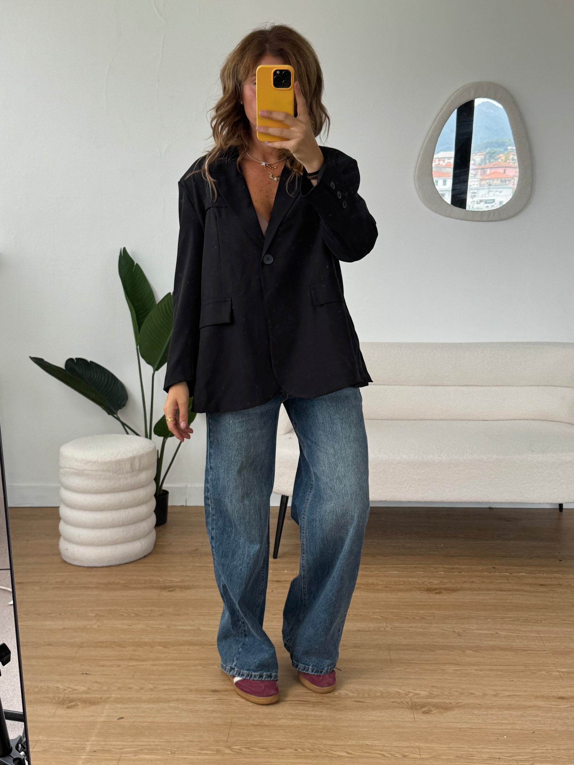 Blazer over bottone unico