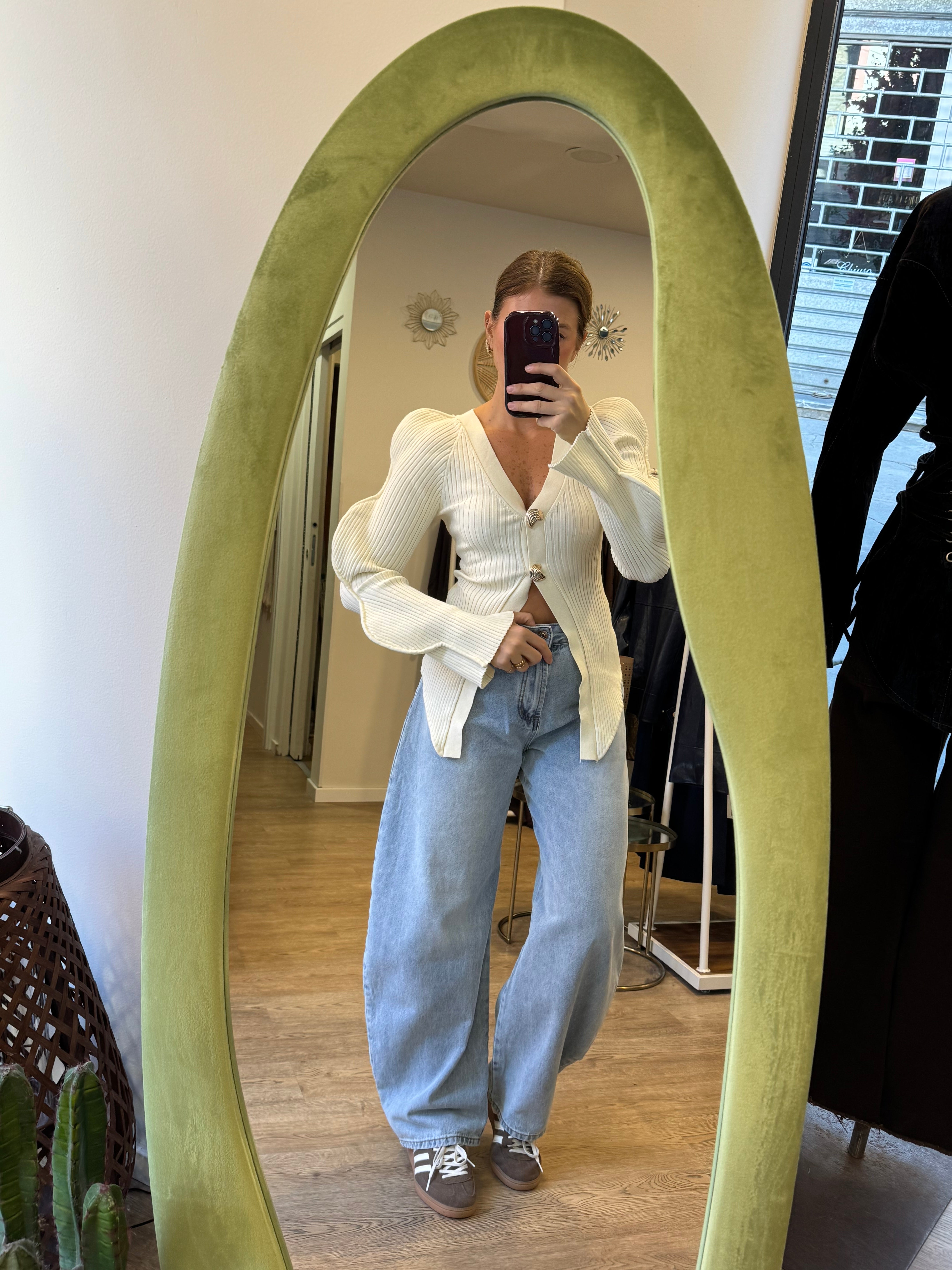 Cardigan dettaglio manica doppio bottone