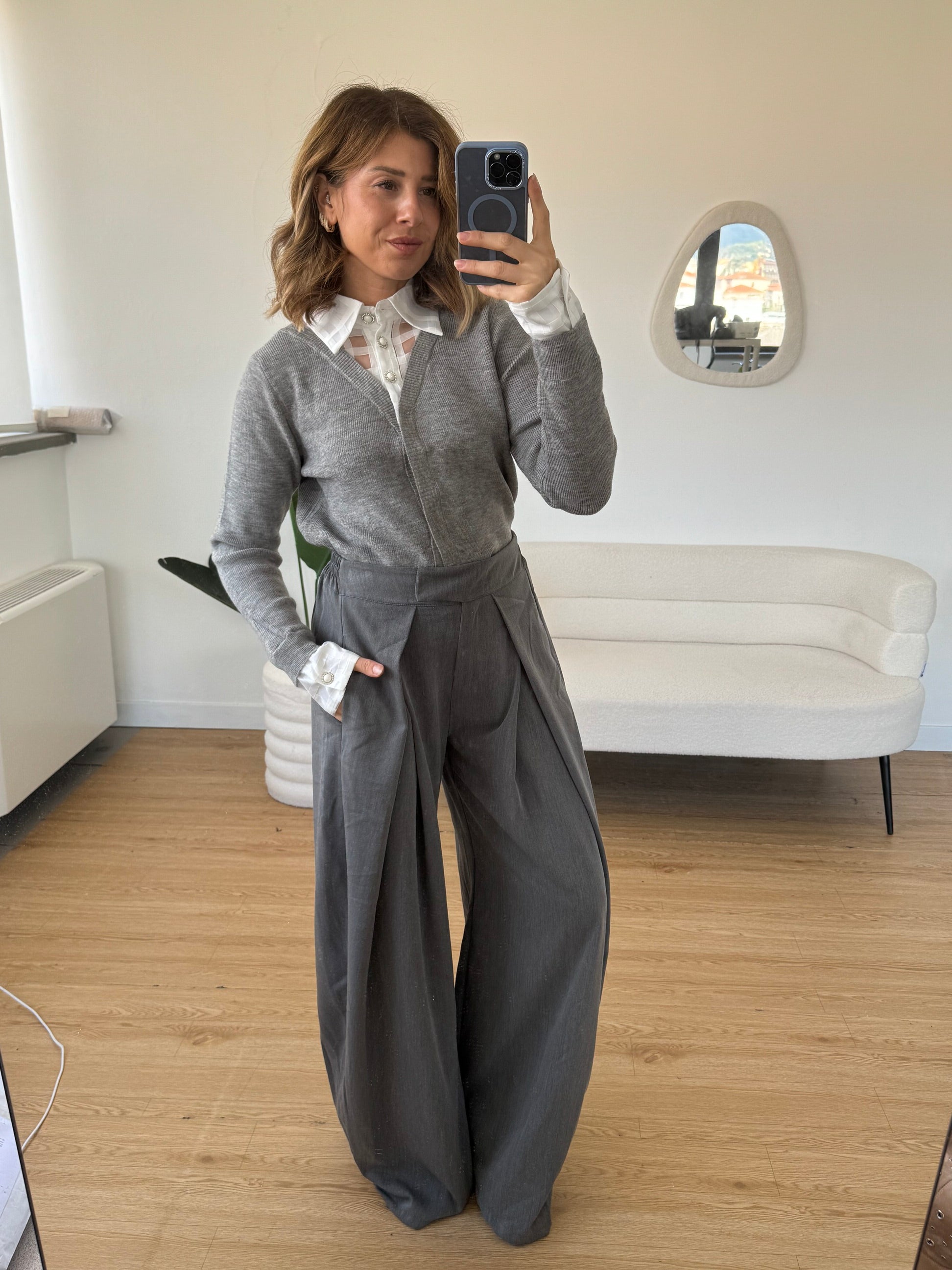 Pantalone maxi wide leg elegante