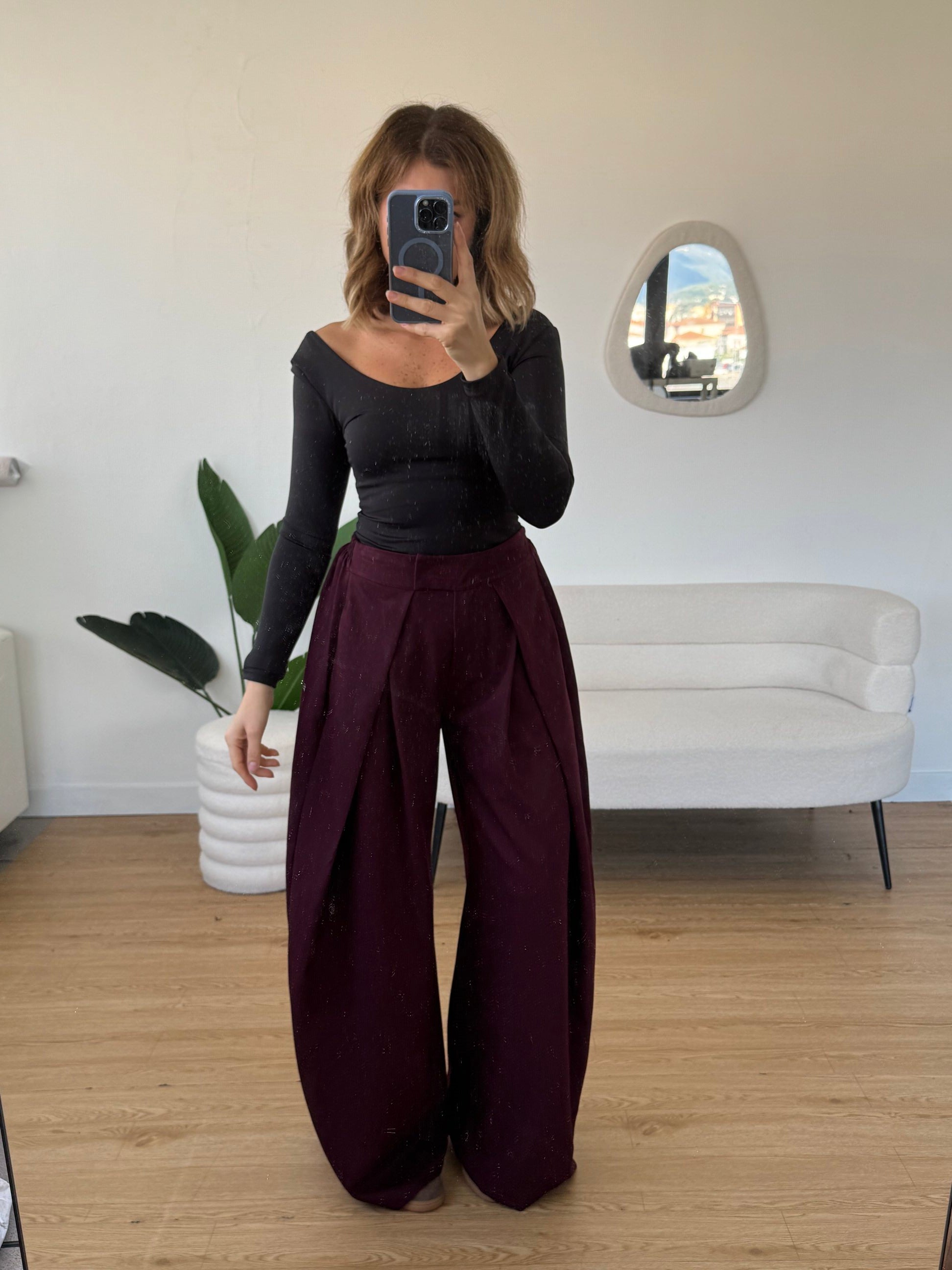 Pantalone maxi wide leg elegante