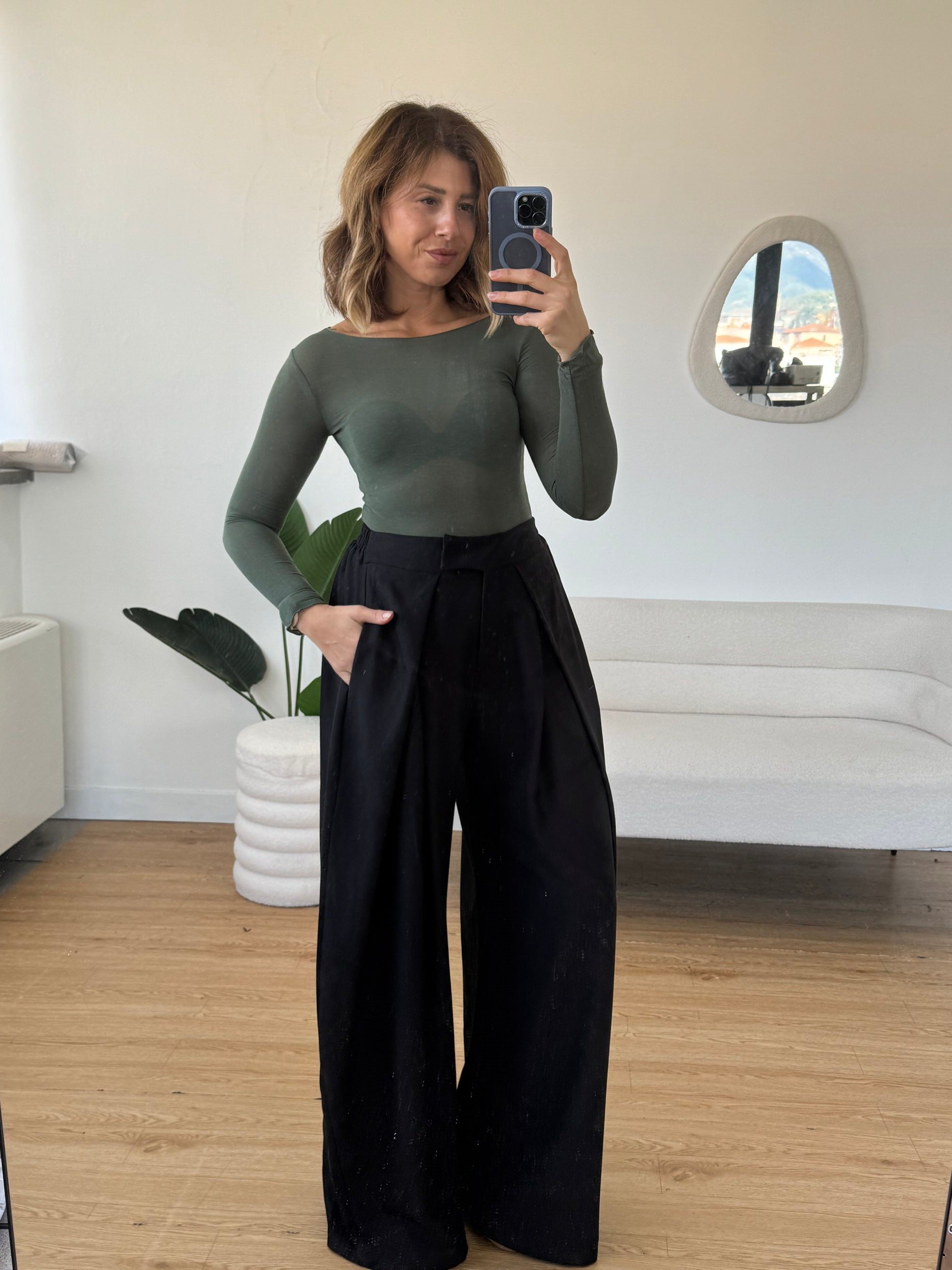 Pantalone maxi wide leg elegante