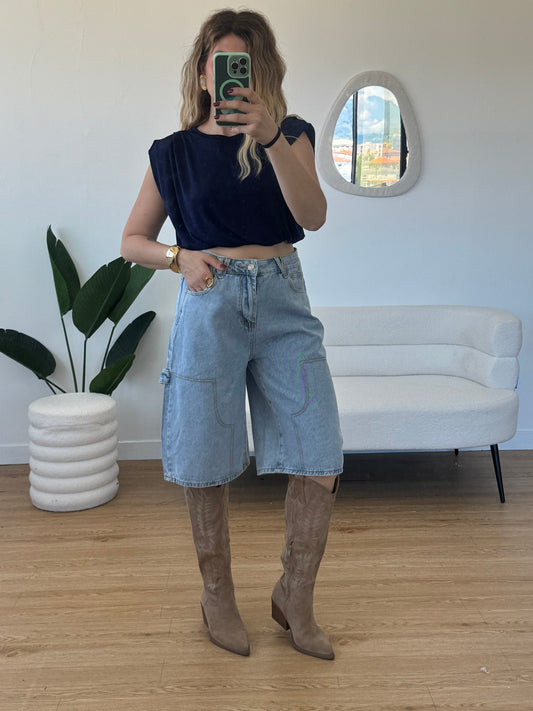 Bermuda denim modello cargo