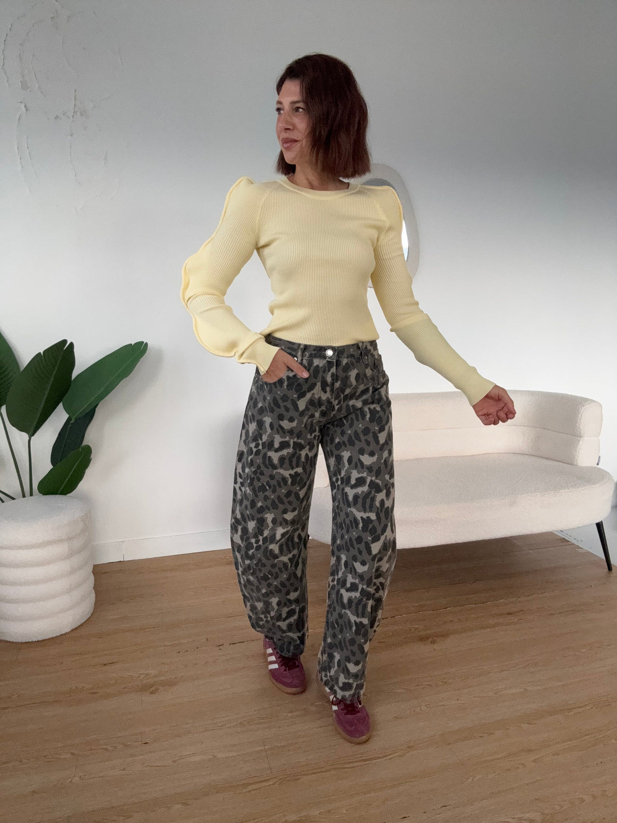 Jeans animalier modello barrel