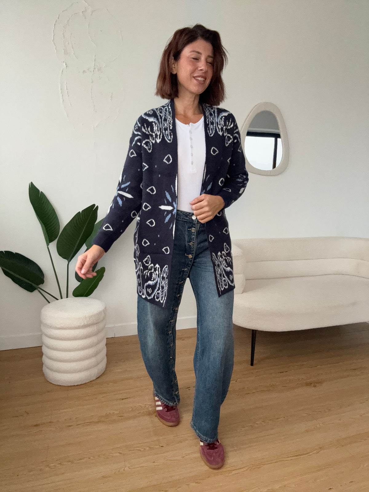 Cardigan stampa cachemire