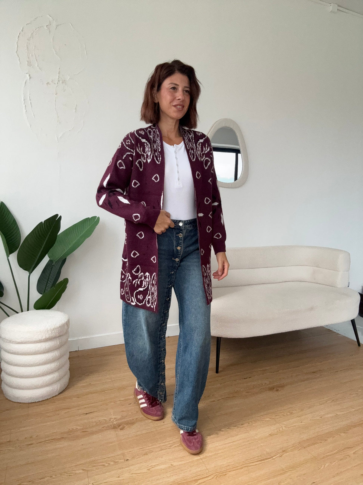 Cardigan stampa cachemire