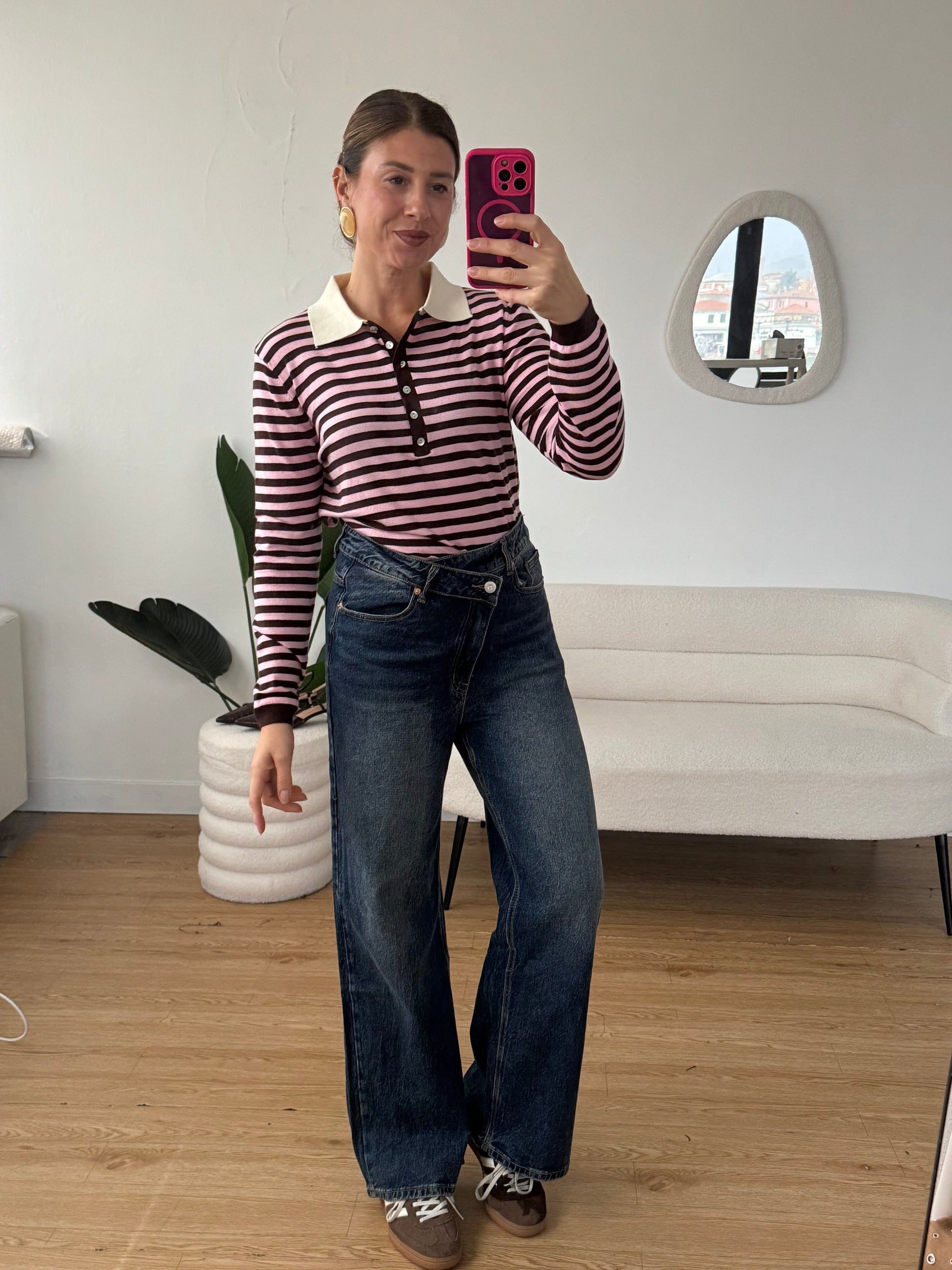 Maglione polo righe piccoissime