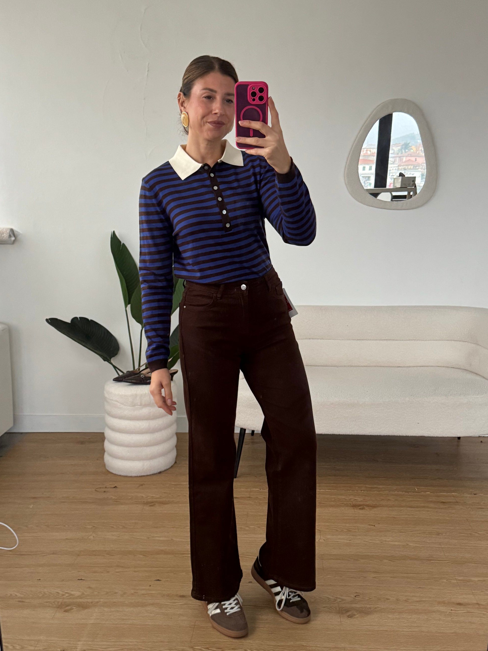 Maglione polo righe piccoissime